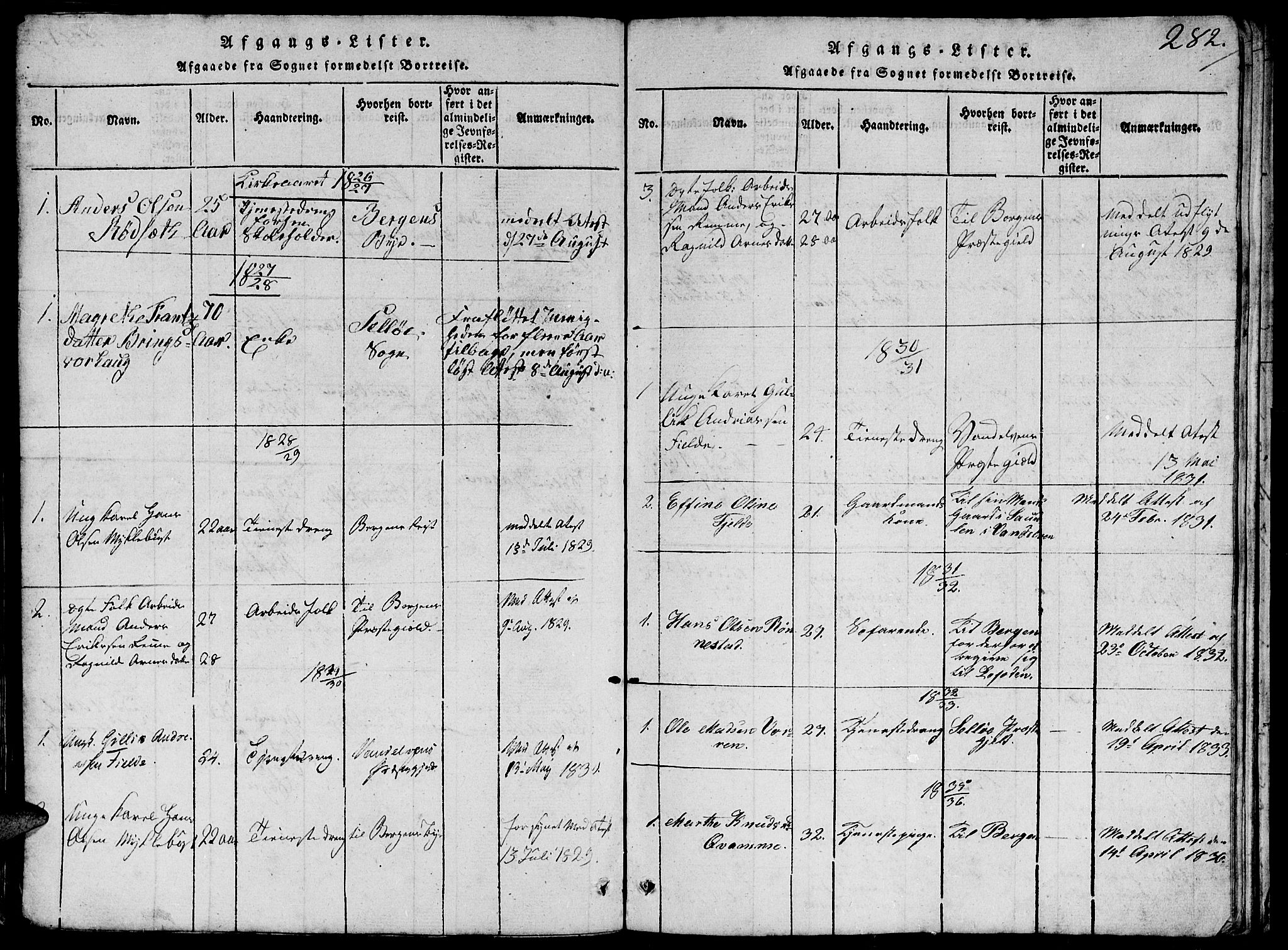 Ministerialprotokoller, klokkerbøker og fødselsregistre - Møre og Romsdal, SAT/A-1454/503/L0046: Klokkerbok nr. 503C01, 1816-1842, s. 282