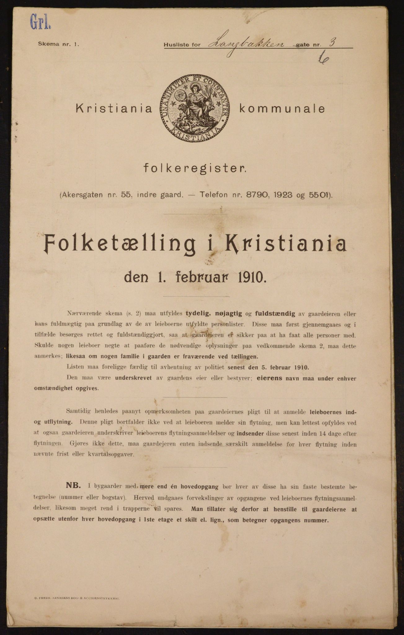 OBA, Kommunal folketelling 1.2.1910 for Kristiania, 1910, s. 54323