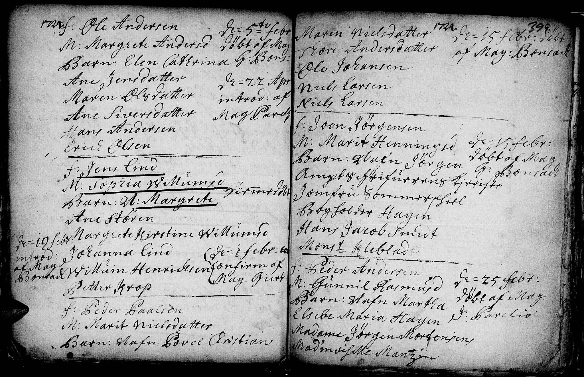 Ministerialprotokoller, klokkerbøker og fødselsregistre - Sør-Trøndelag, SAT/A-1456/601/L0035: Ministerialbok nr. 601A03, 1713-1728, s. 399