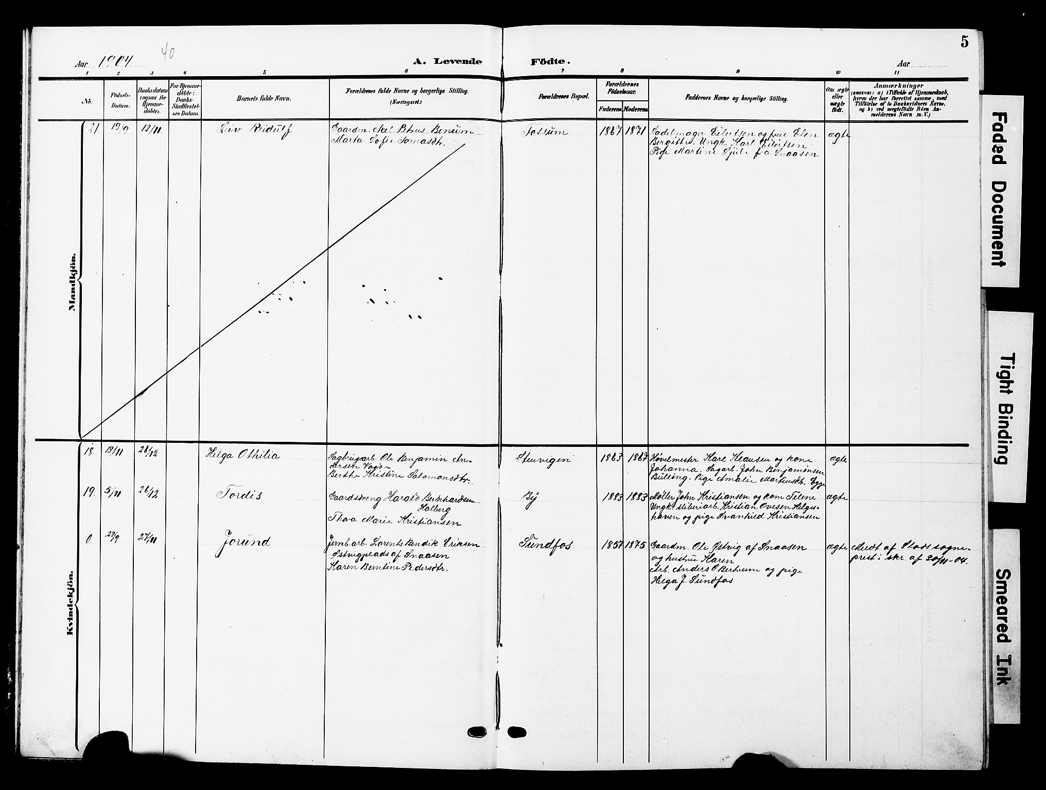 Ministerialprotokoller, klokkerbøker og fødselsregistre - Nord-Trøndelag, AV/SAT-A-1458/740/L0381: Klokkerbok nr. 740C02, 1903-1914, s. 5