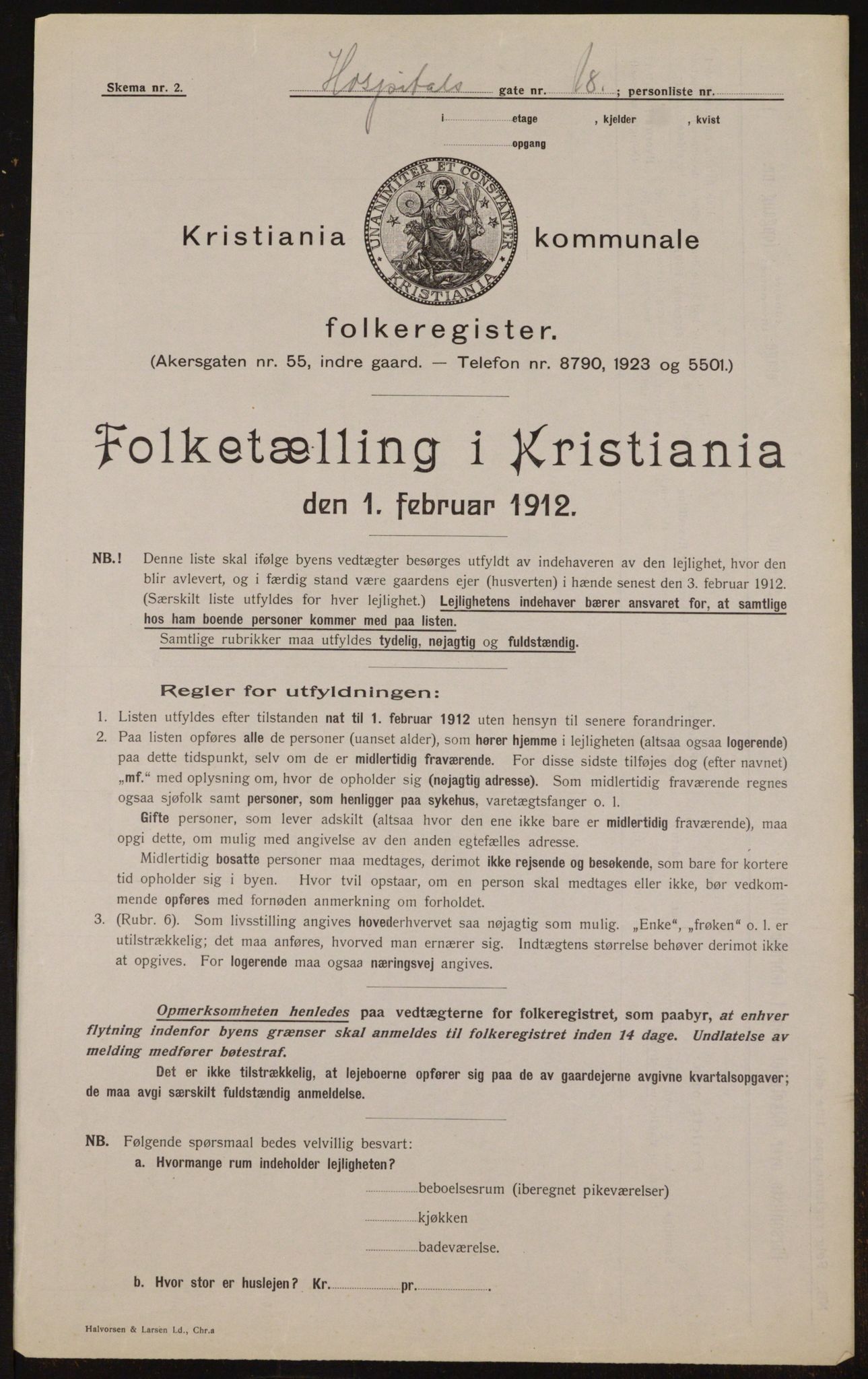 OBA, Kommunal folketelling 1.2.1912 for Kristiania, 1912, s. 41917