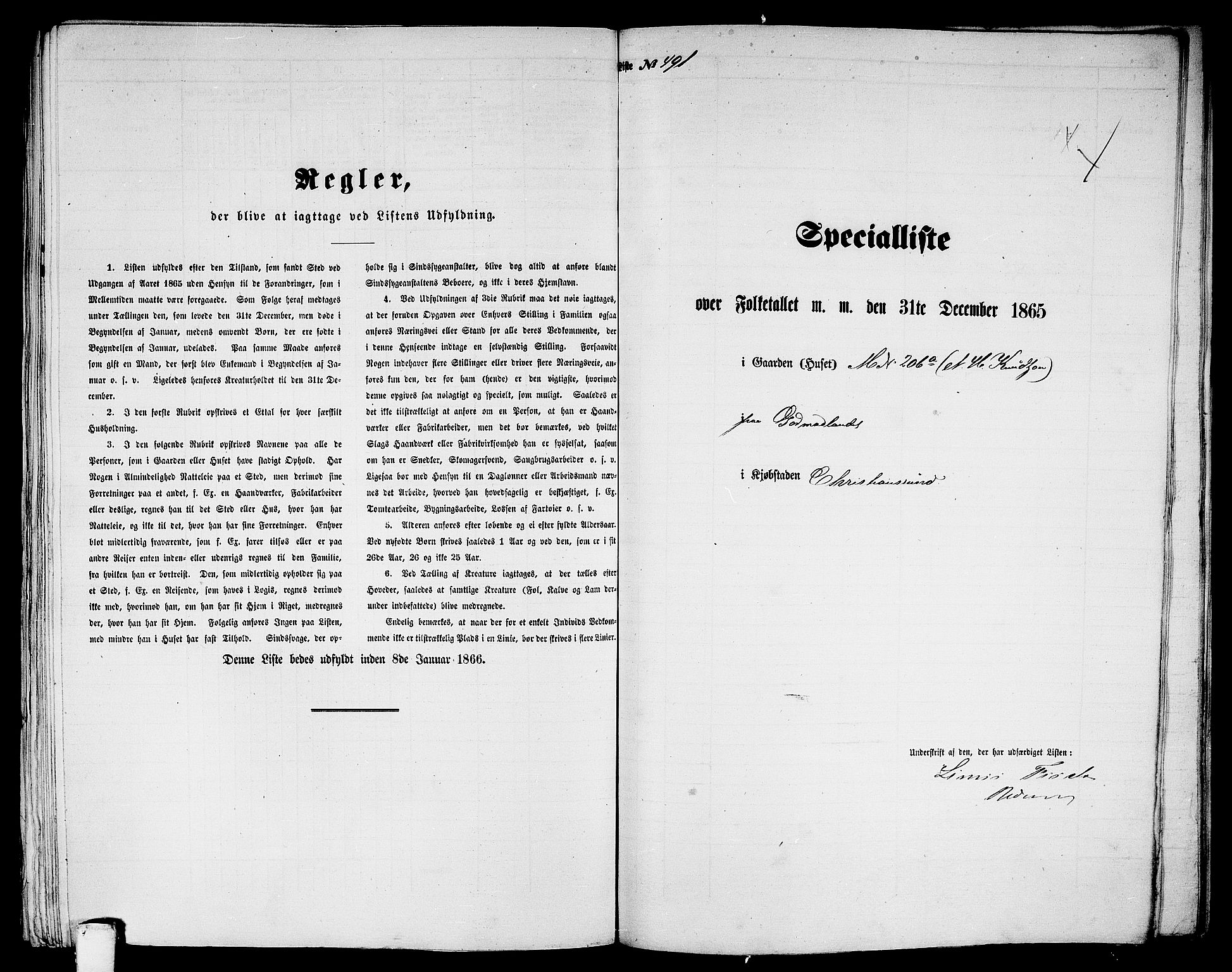 RA, Folketelling 1865 for 1503B Kristiansund prestegjeld, Kristiansund kjøpstad, 1865, s. 998