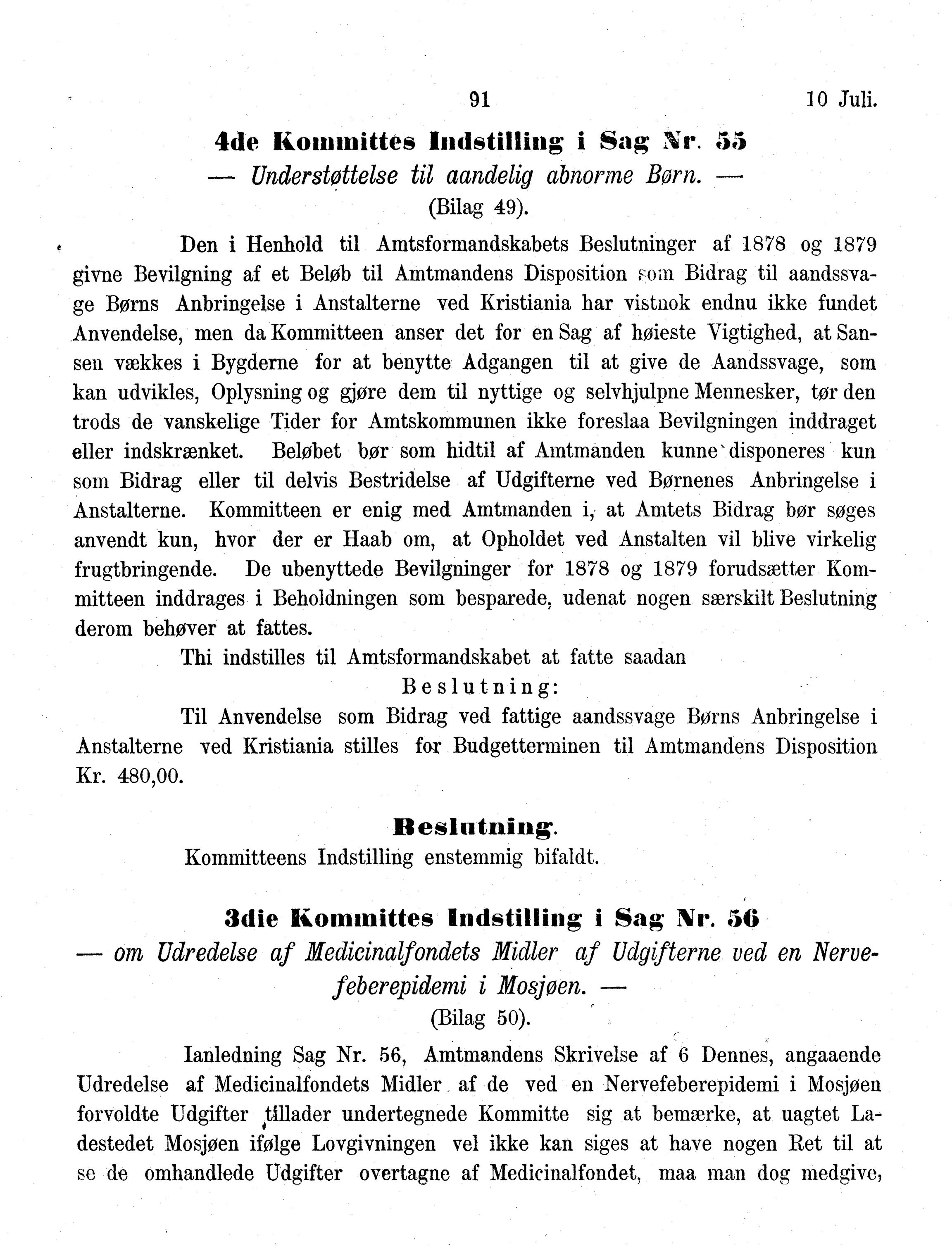 Nordland Fylkeskommune. Fylkestinget, AIN/NFK-17/176/A/Ac/L0013: Fylkestingsforhandlinger 1880, 1880