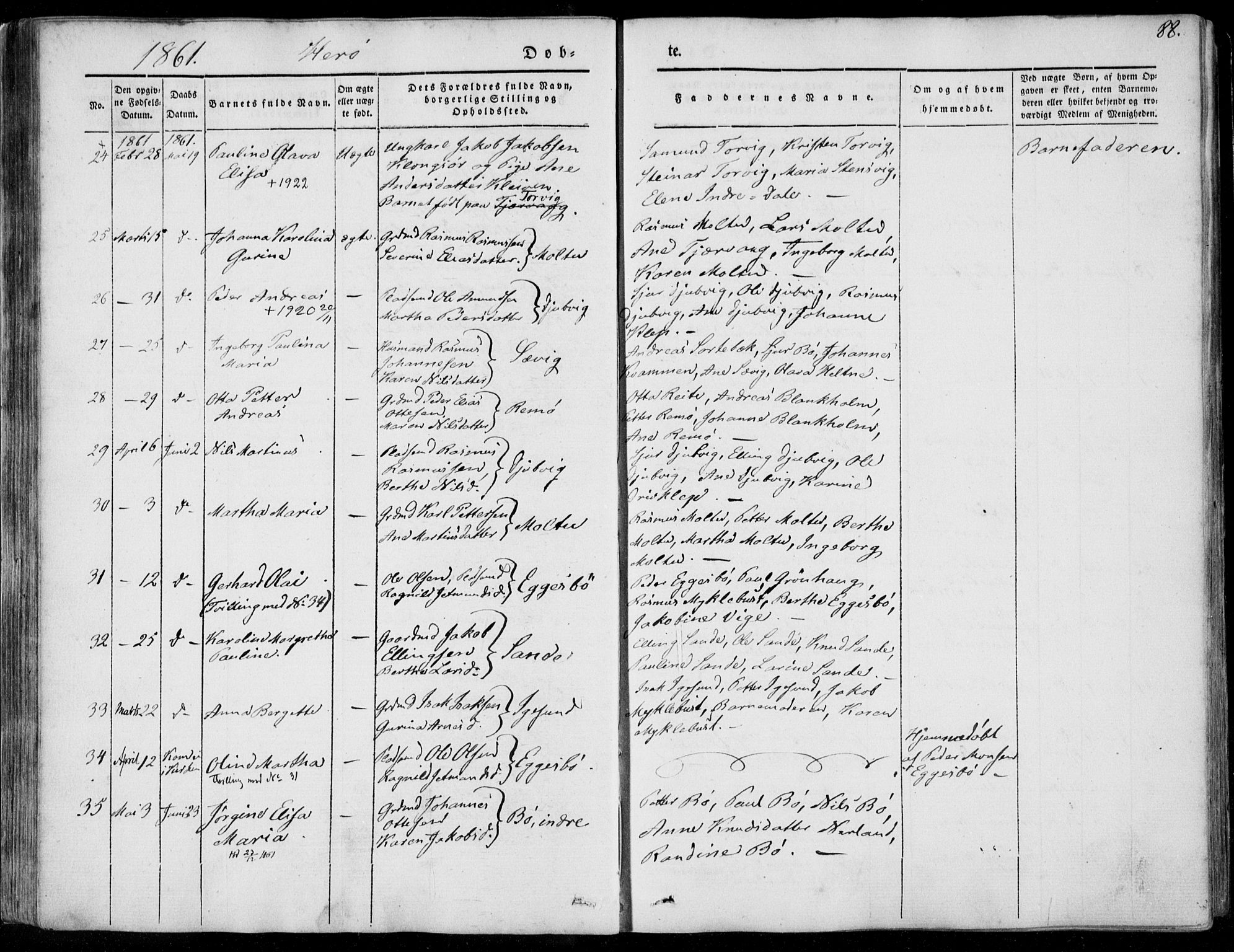 Ministerialprotokoller, klokkerbøker og fødselsregistre - Møre og Romsdal, SAT/A-1454/507/L0070: Ministerialbok nr. 507A05, 1842-1873, s. 88