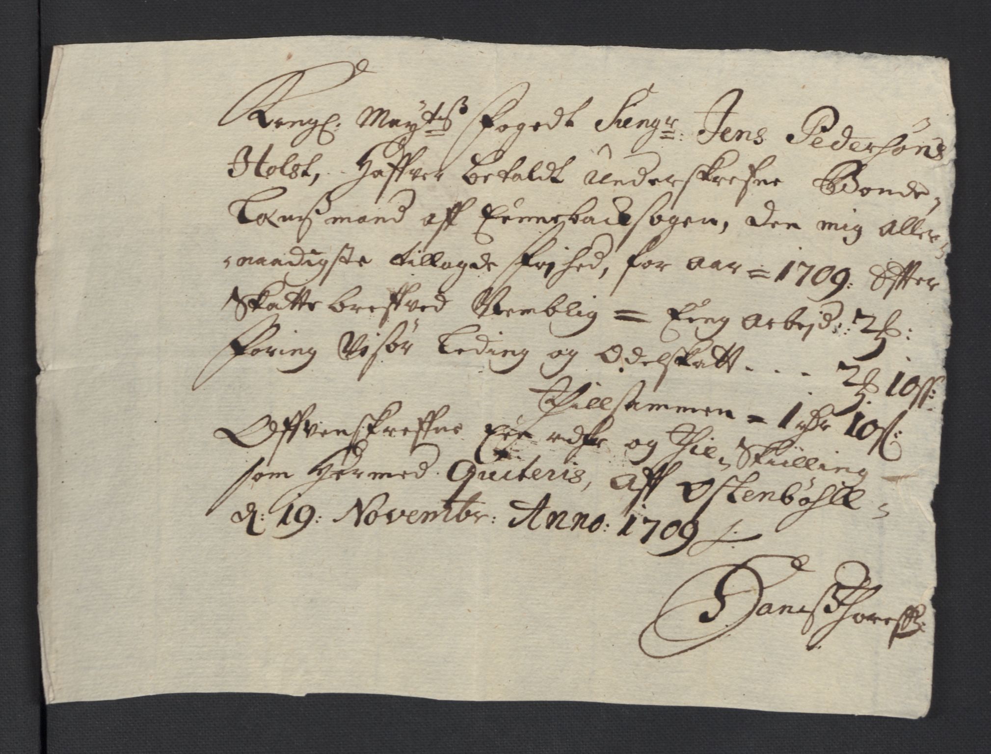 Rentekammeret inntil 1814, Reviderte regnskaper, Fogderegnskap, AV/RA-EA-4092/R11/L0591: Fogderegnskap Nedre Romerike, 1708-1709, s. 335