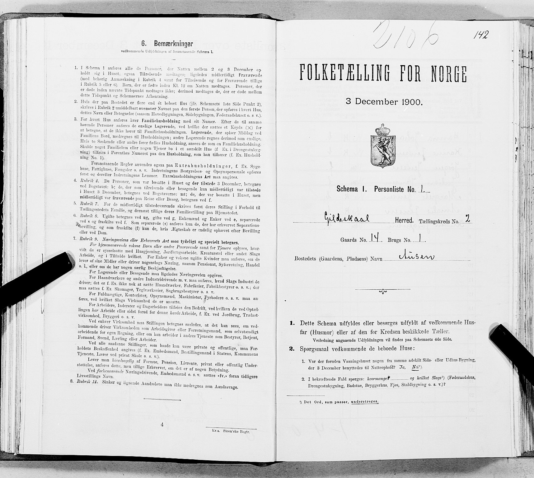 SAT, Folketelling 1900 for 1838 Gildeskål herred, 1900, s. 185