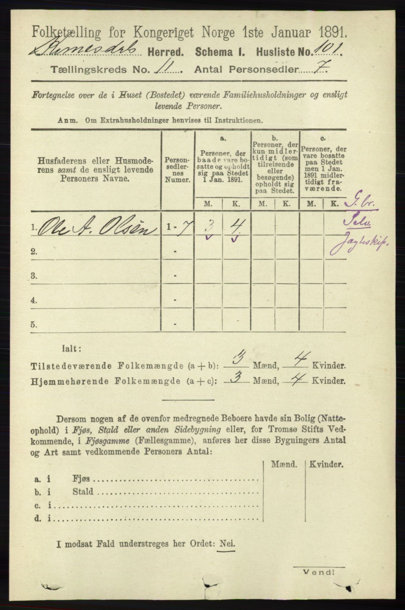 RA, Folketelling 1891 for 1037 Kvinesdal herred, 1891, s. 4496