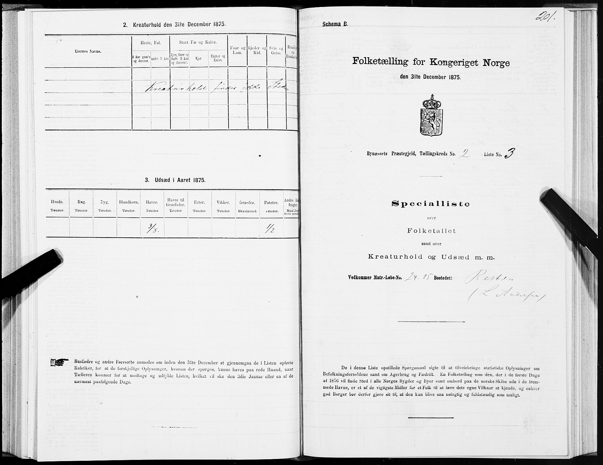 SAT, Folketelling 1875 for 1655P Byneset prestegjeld, 1875, s. 1201