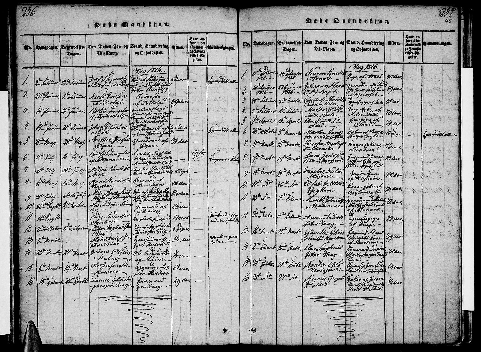 Ministerialprotokoller, klokkerbøker og fødselsregistre - Nordland, AV/SAT-A-1459/812/L0175: Ministerialbok nr. 812A04, 1820-1833, s. 256-257