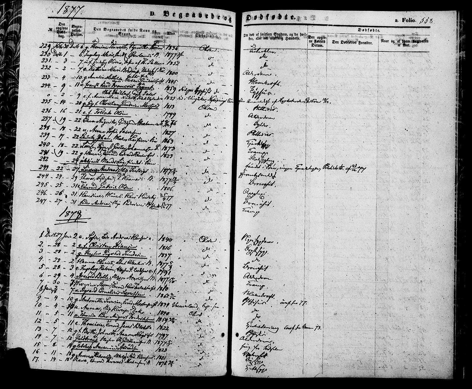 Kristiansand domprosti, AV/SAK-1112-0006/F/Fa/L0015: Ministerialbok nr. A 15, 1867-1880, s. 558
