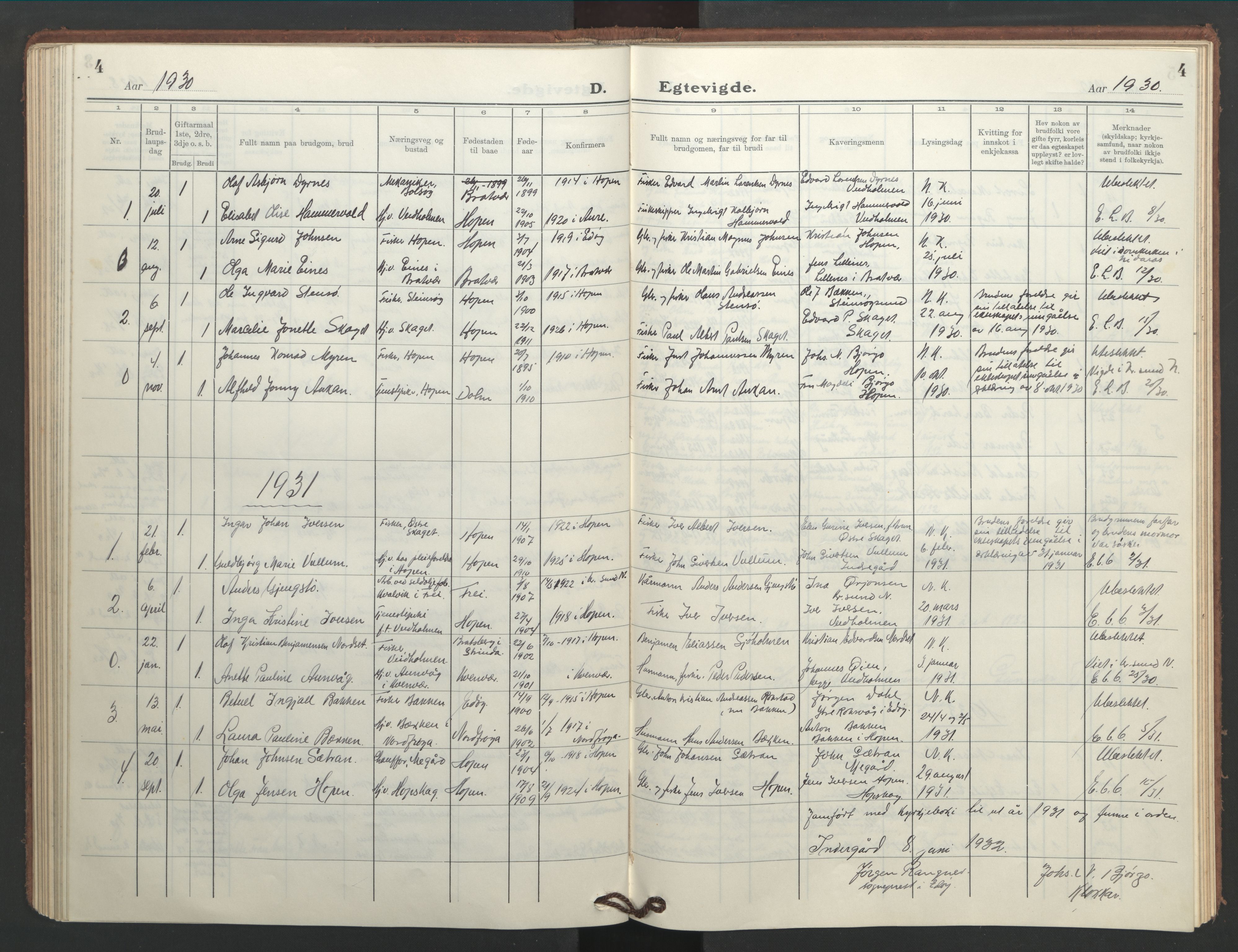 Ministerialprotokoller, klokkerbøker og fødselsregistre - Møre og Romsdal, AV/SAT-A-1454/583/L0957: Klokkerbok nr. 583C02, 1926-1947, s. 4