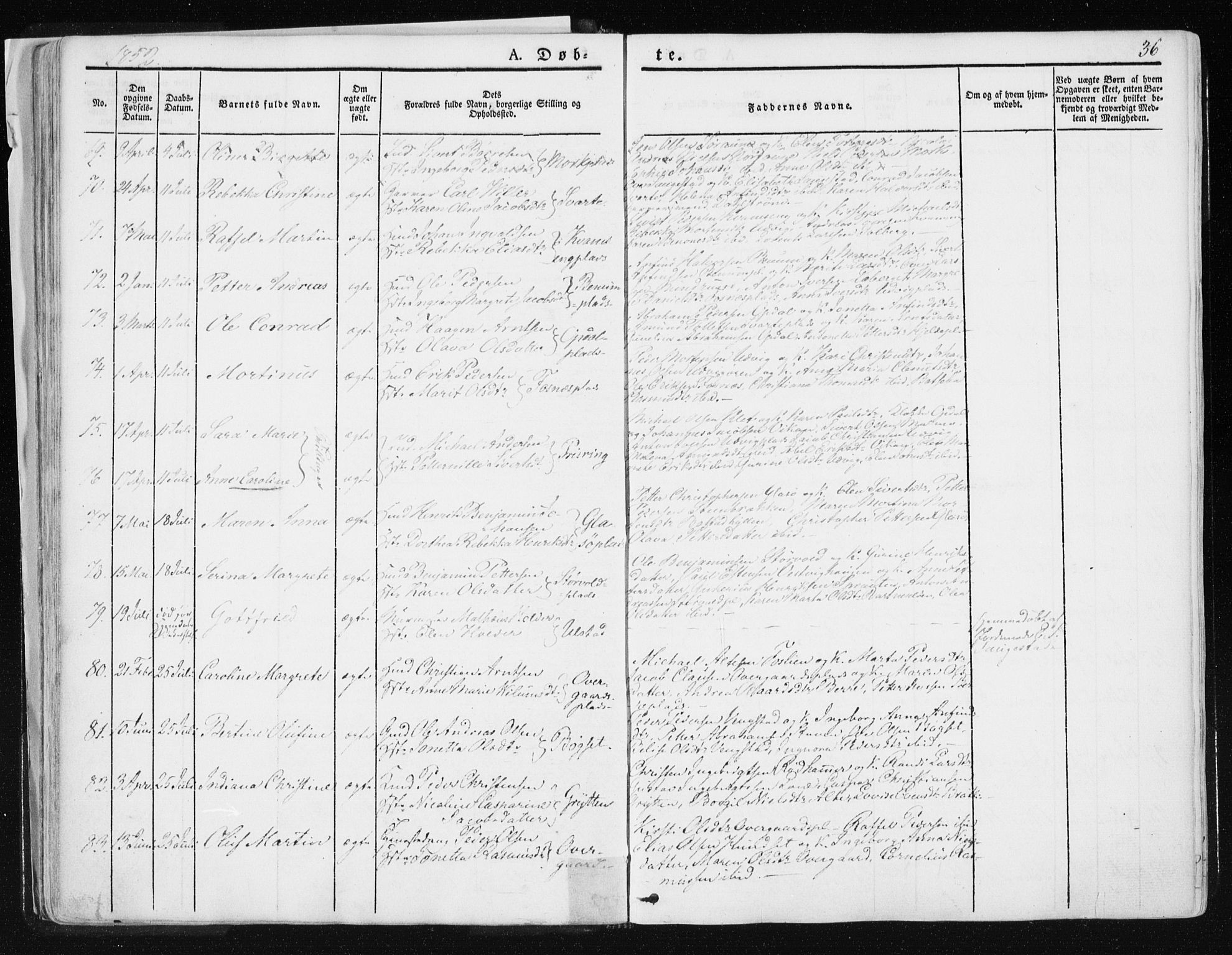 Ministerialprotokoller, klokkerbøker og fødselsregistre - Nord-Trøndelag, SAT/A-1458/741/L0393: Ministerialbok nr. 741A07, 1849-1863, s. 36