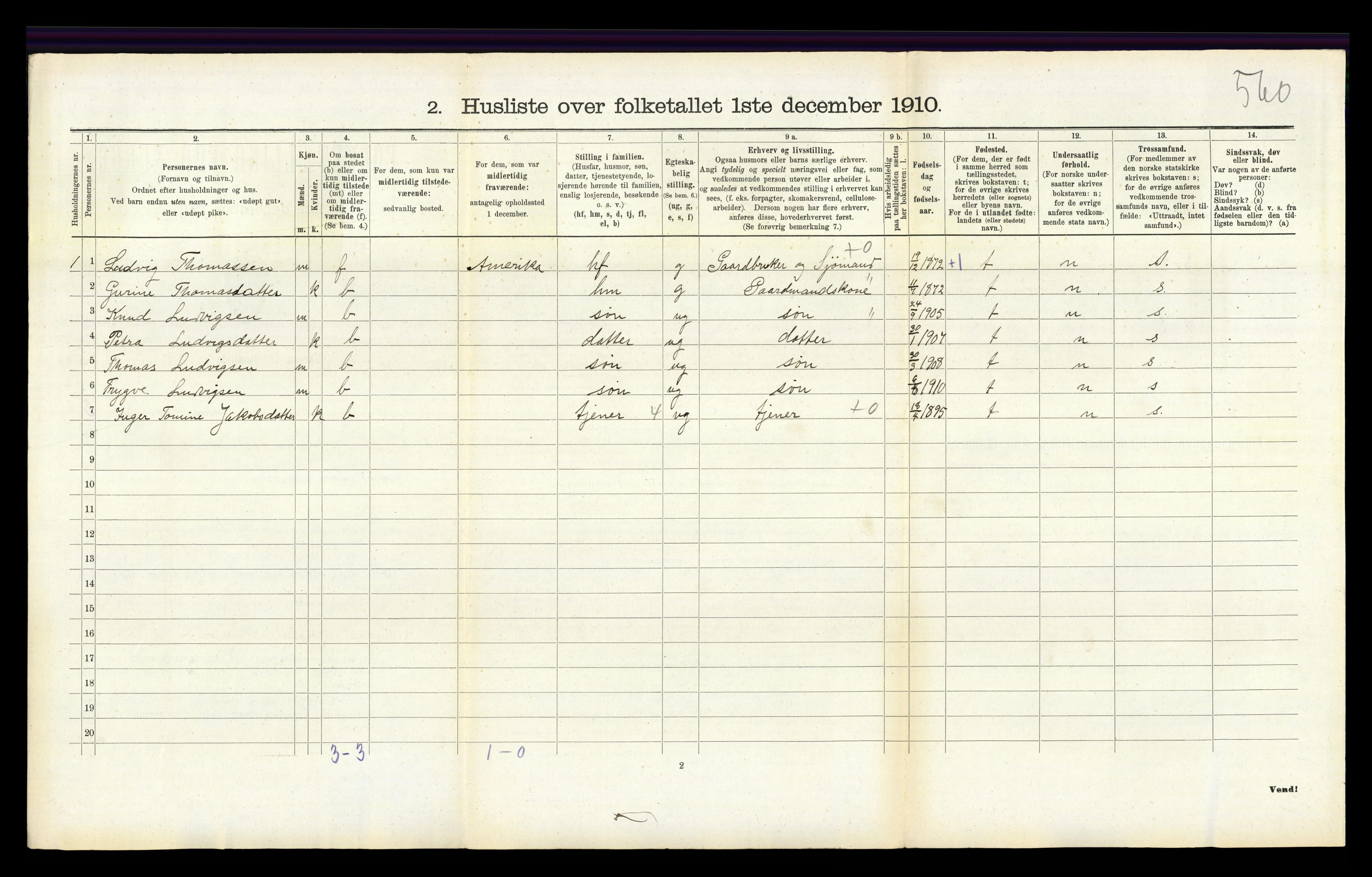 RA, Folketelling 1910 for 1020 Holum herred, 1910, s. 321