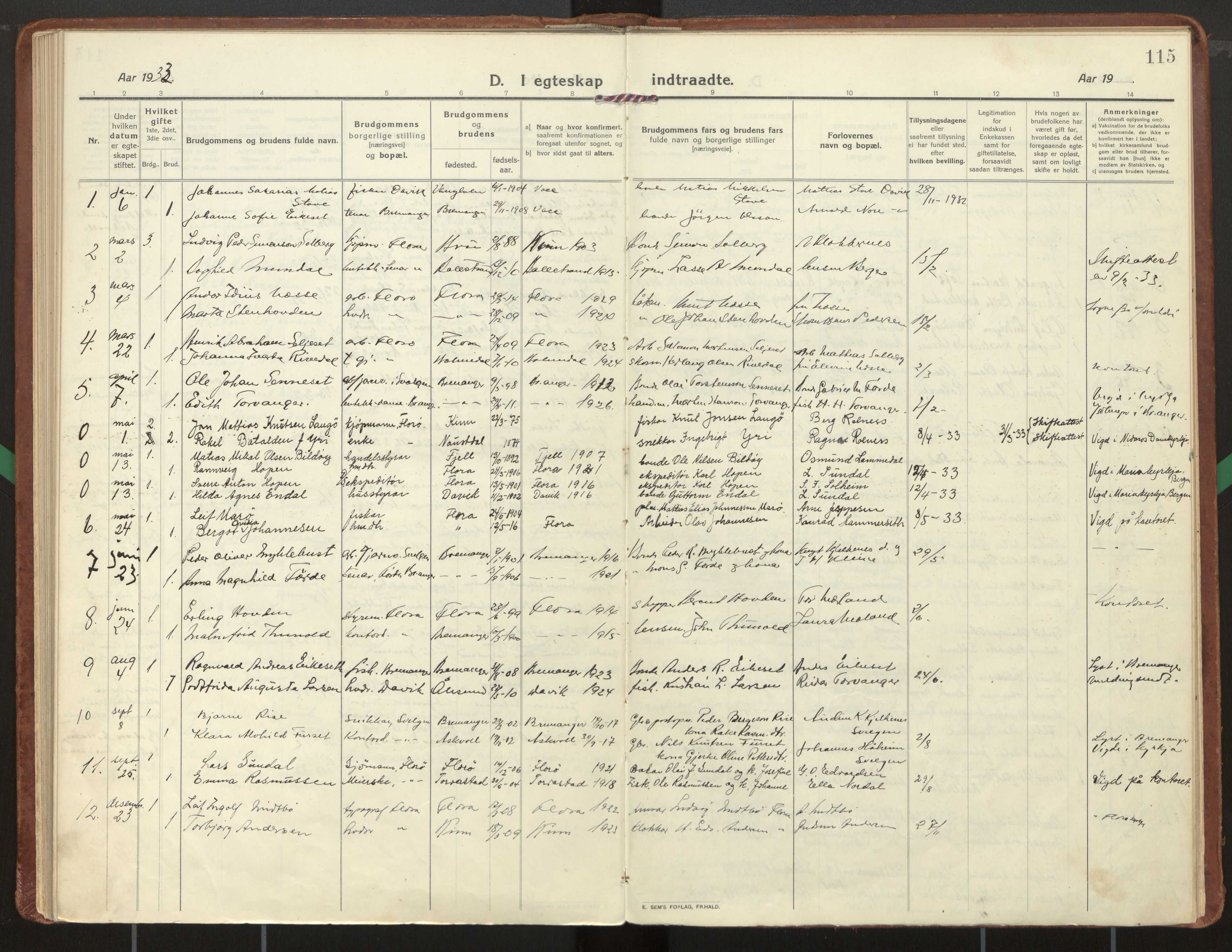 Kinn sokneprestembete, AV/SAB-A-80801/H/Haa/Haac/L0003: Ministerialbok nr. C 3, 1917-1934, s. 115