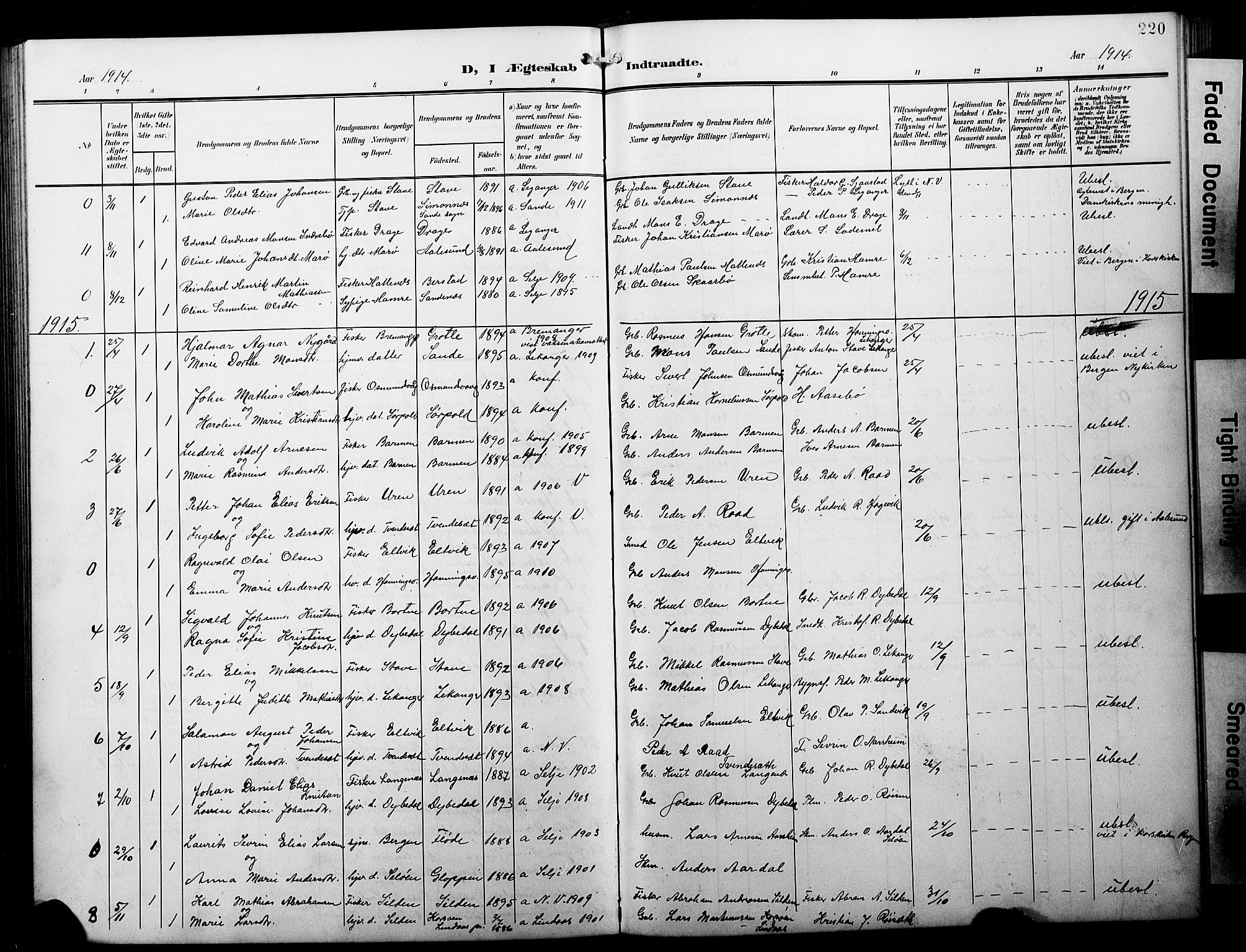 Selje sokneprestembete, AV/SAB-A-99938/H/Ha/Hab/Habb: Klokkerbok nr. B 1, 1905-1923, s. 220