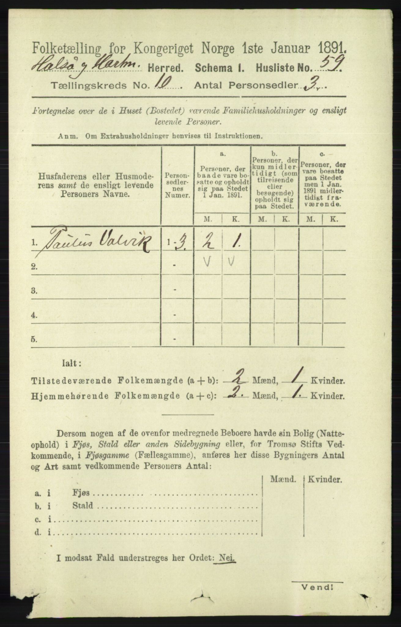 RA, Folketelling 1891 for 1019 Halse og Harkmark herred, 1891, s. 3762