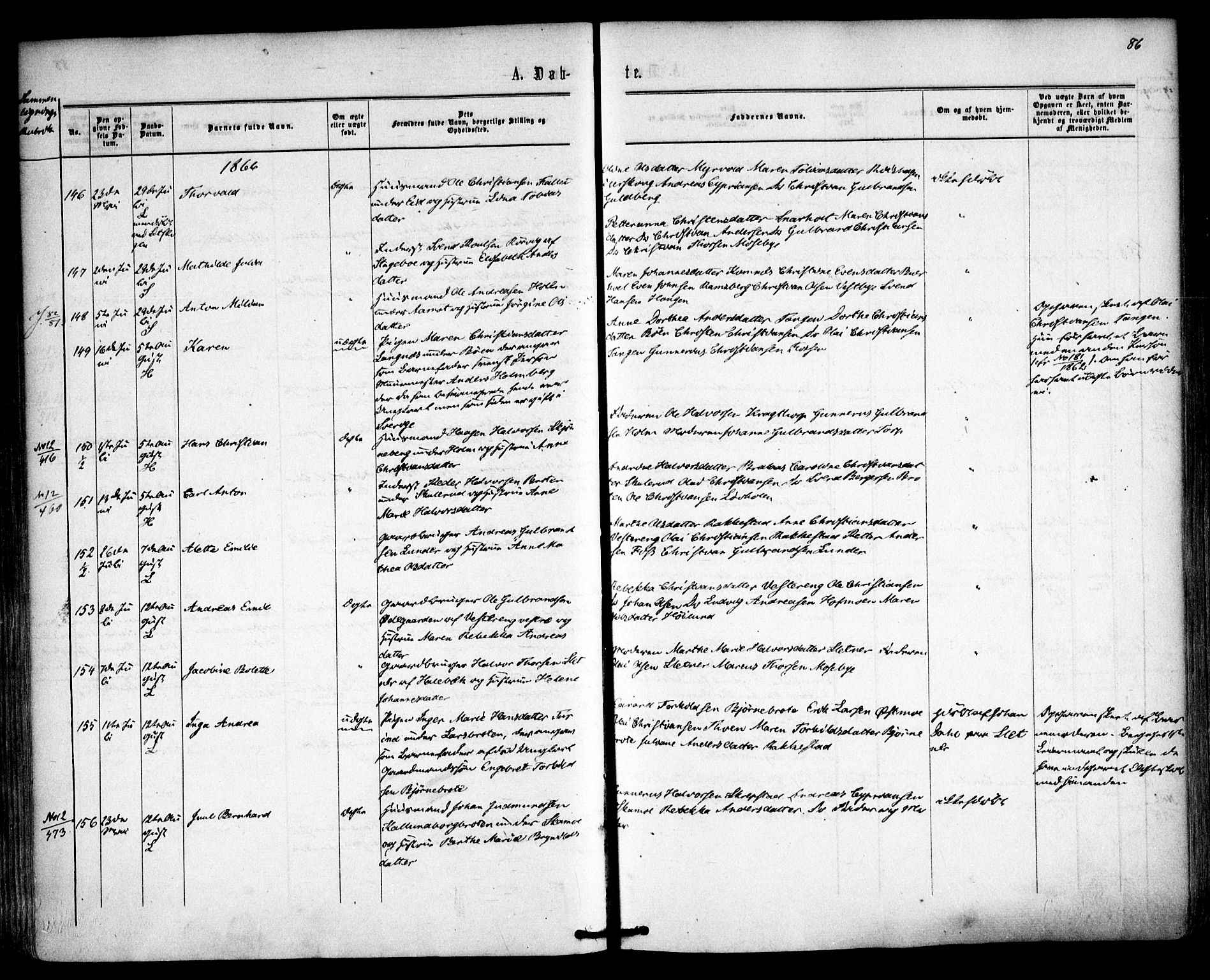 Høland prestekontor Kirkebøker, SAO/A-10346a/F/Fa/L0011: Ministerialbok nr. I 11, 1862-1869, s. 86