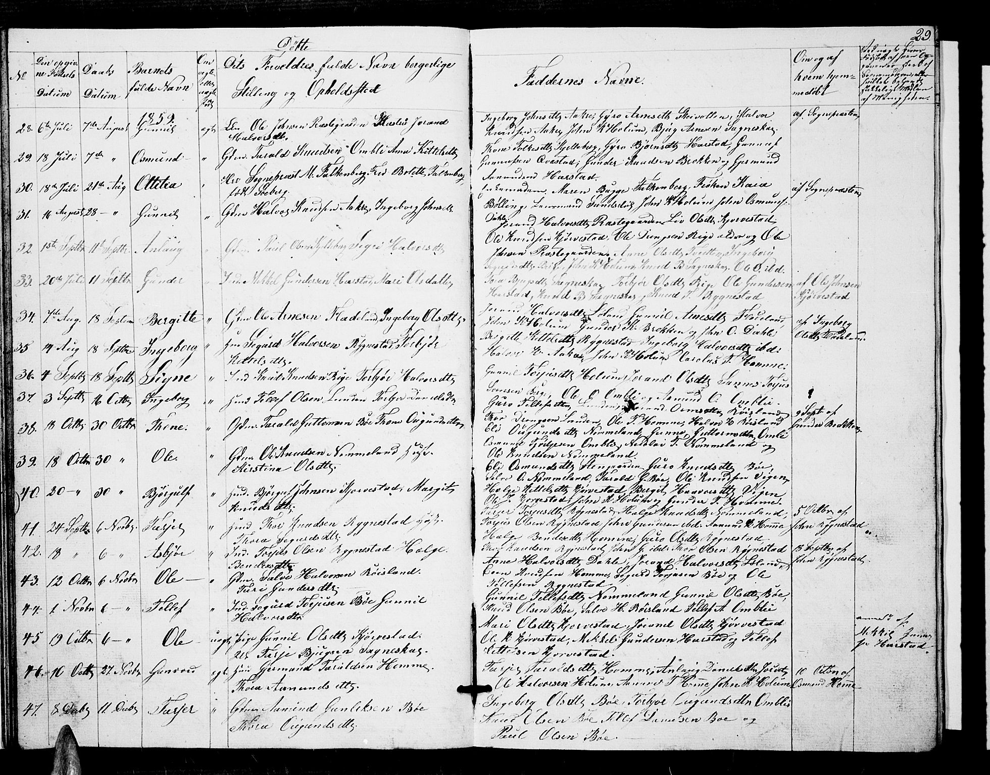 Valle sokneprestkontor, AV/SAK-1111-0044/F/Fb/Fbc/L0002: Klokkerbok nr. B 2, 1848-1870, s. 29