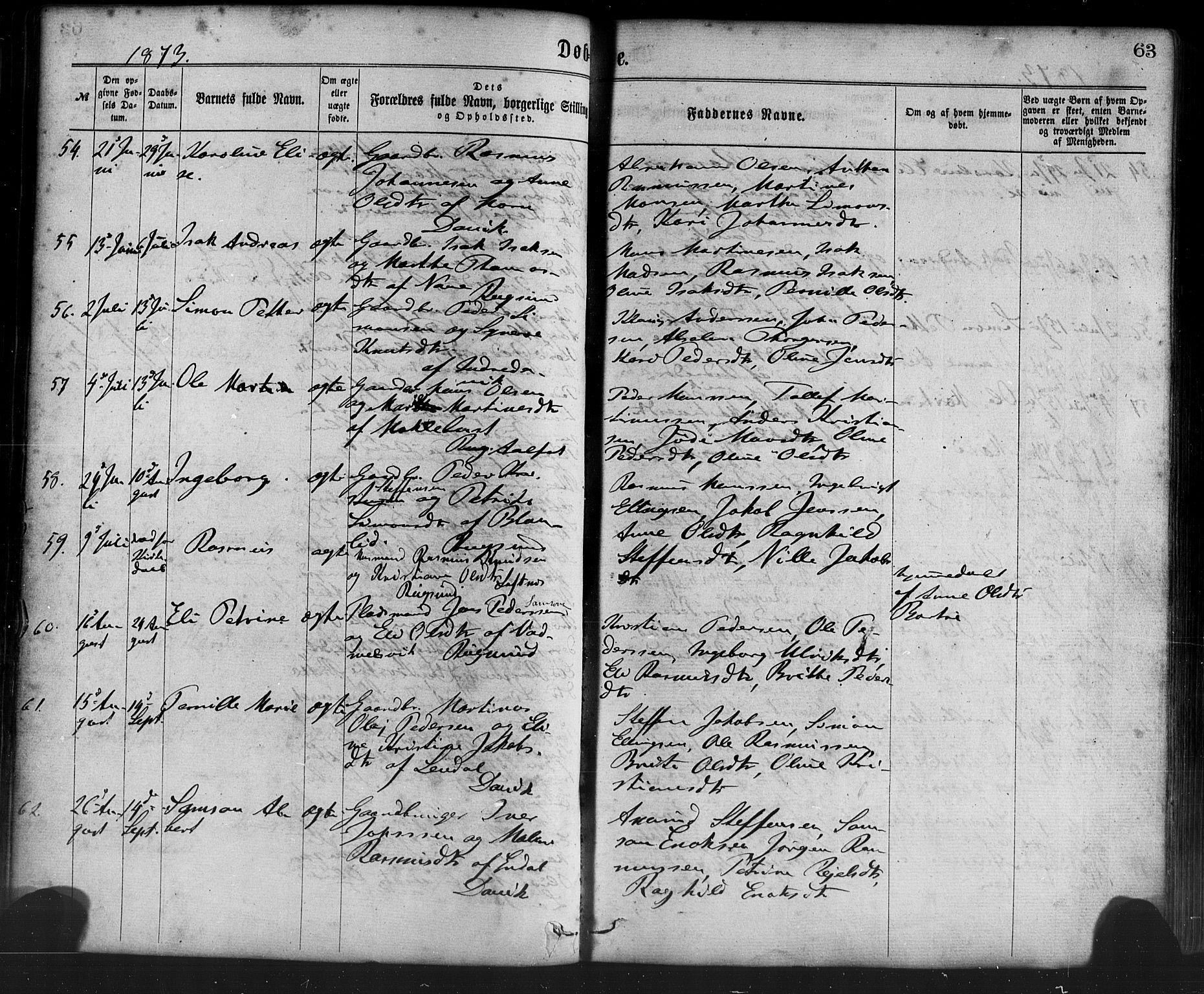 Davik sokneprestembete, AV/SAB-A-79701/H/Haa/Haaa/L0006: Ministerialbok nr. A 6, 1867-1881, s. 63