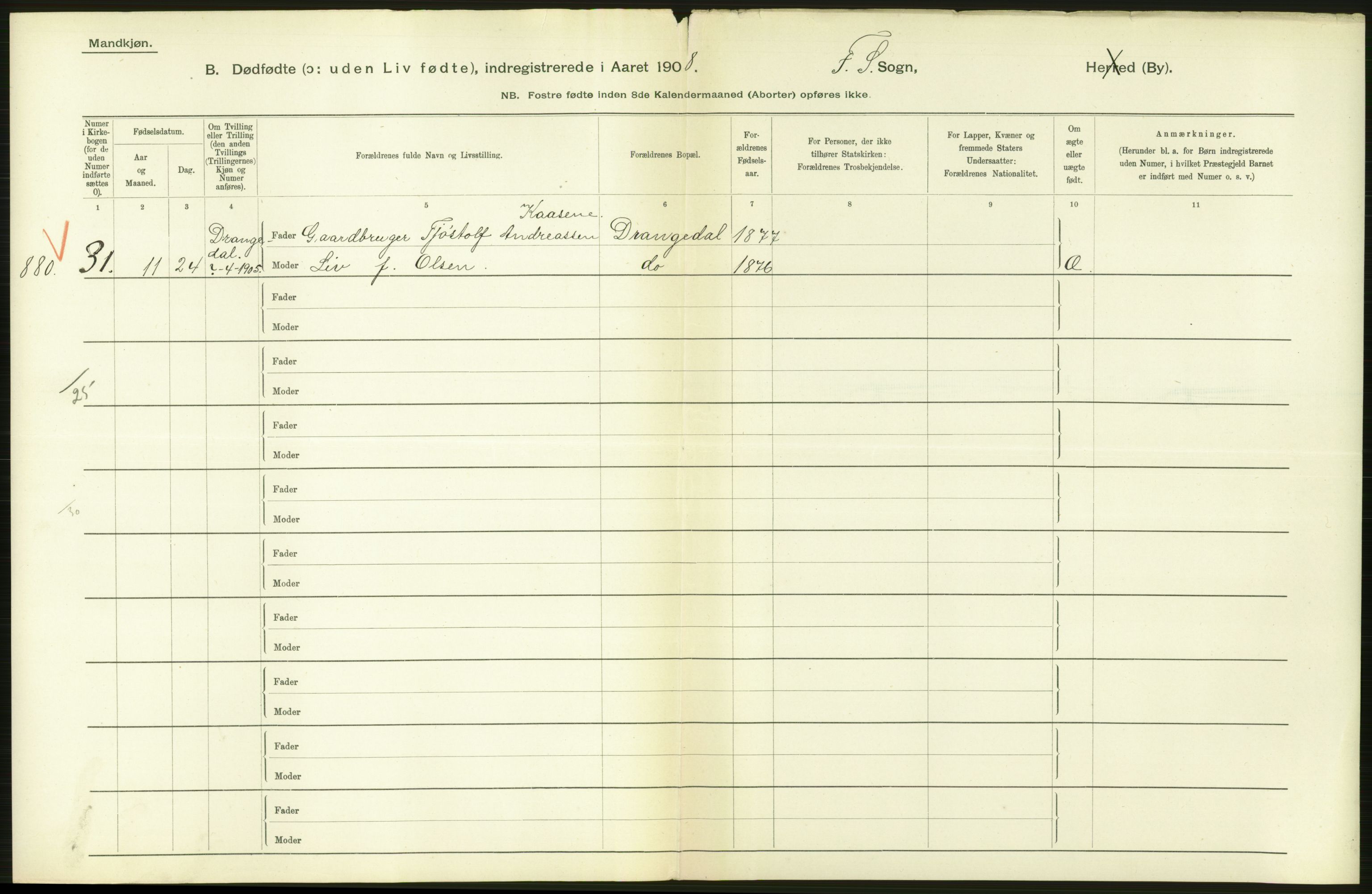 Statistisk sentralbyrå, Sosiodemografiske emner, Befolkning, AV/RA-S-2228/D/Df/Dfa/Dfaf/L0009: Kristiania: Døde, dødfødte., 1908, s. 502