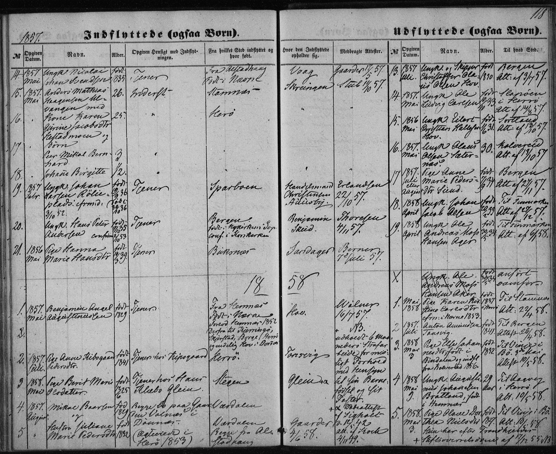 Ministerialprotokoller, klokkerbøker og fødselsregistre - Nordland, SAT/A-1459/835/L0523: Ministerialbok nr. 835A01, 1855-1865, s. 118