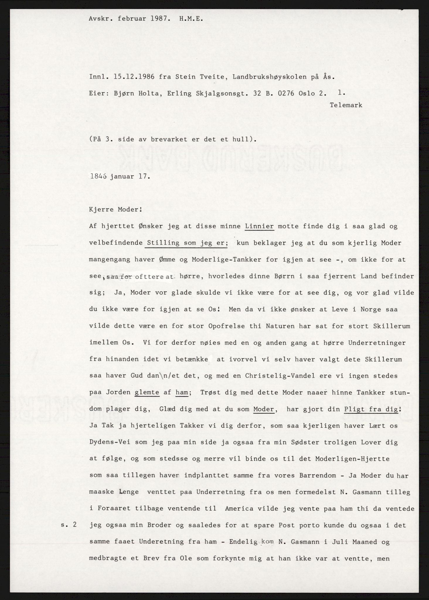 Samlinger til kildeutgivelse, Amerikabrevene, AV/RA-EA-4057/F/L0024: Innlån fra Telemark: Gunleiksrud - Willard, 1838-1914, s. 715