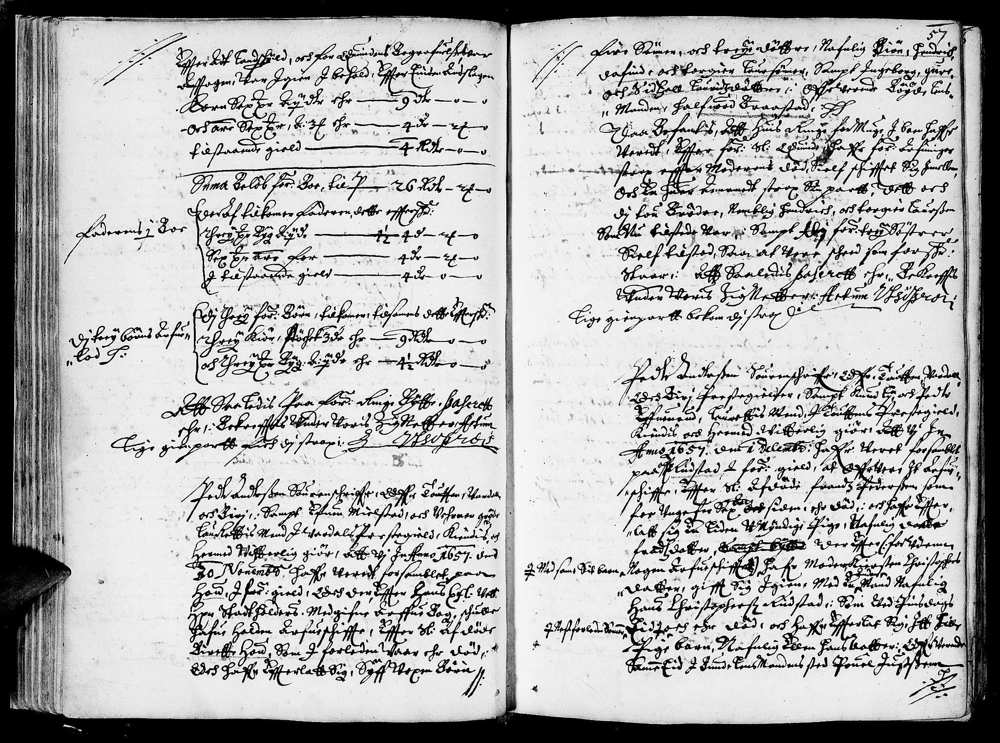 Toten tingrett, SAH/TING-006/J/Ja/L0001: Skifteprotokoll, 1657-1669, s. 56b-57a