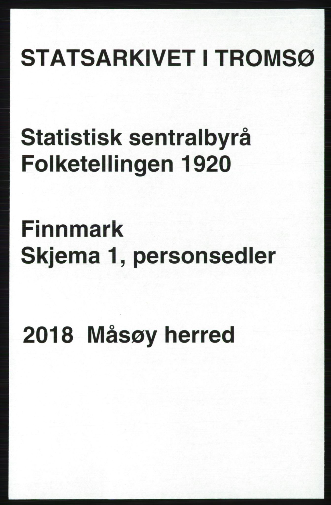 SATØ, Folketelling 1920 for 2018 Måsøy herred, 1920, s. 852