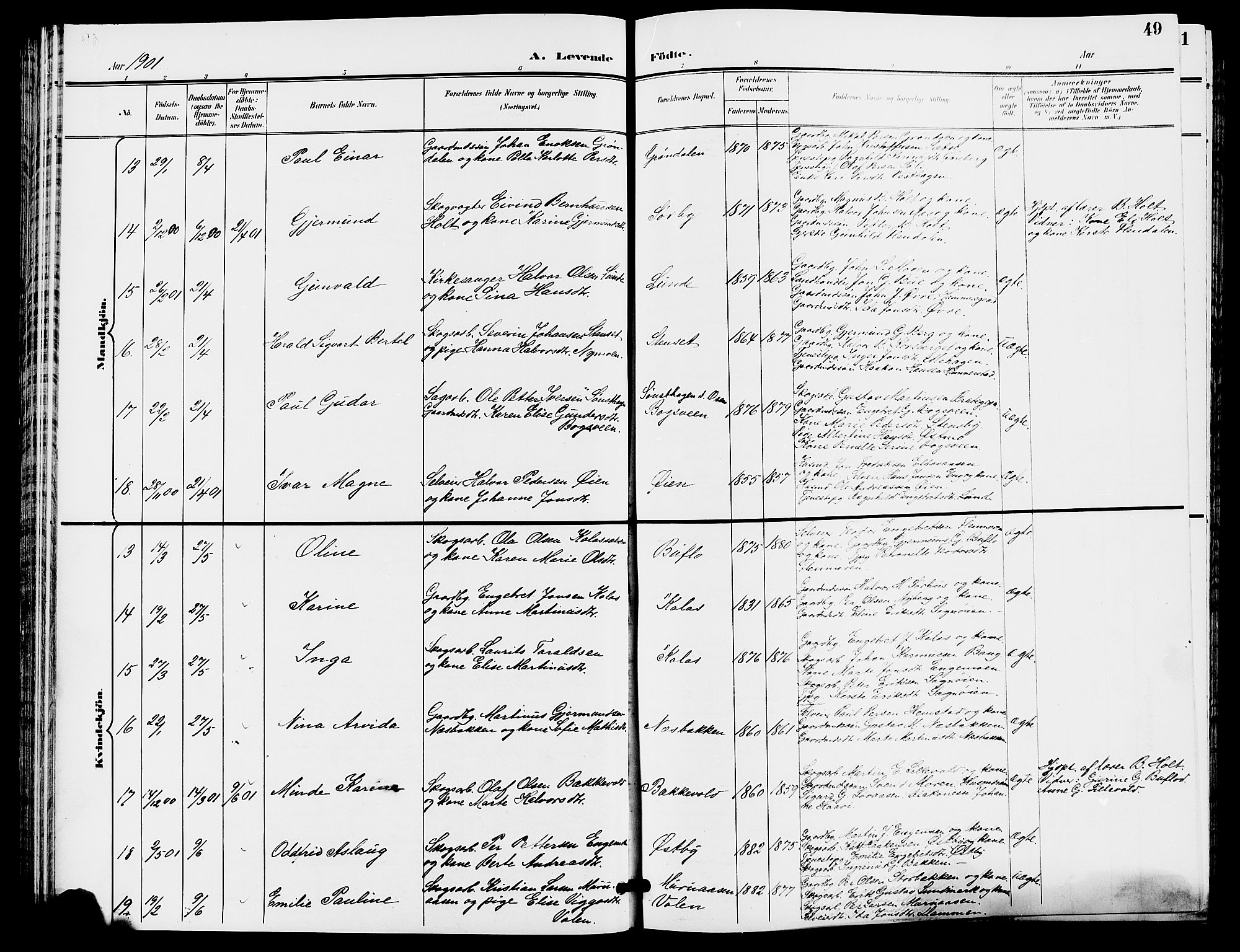 Trysil prestekontor, AV/SAH-PREST-046/H/Ha/Hab/L0006: Klokkerbok nr. 6, 1896-1912, s. 49