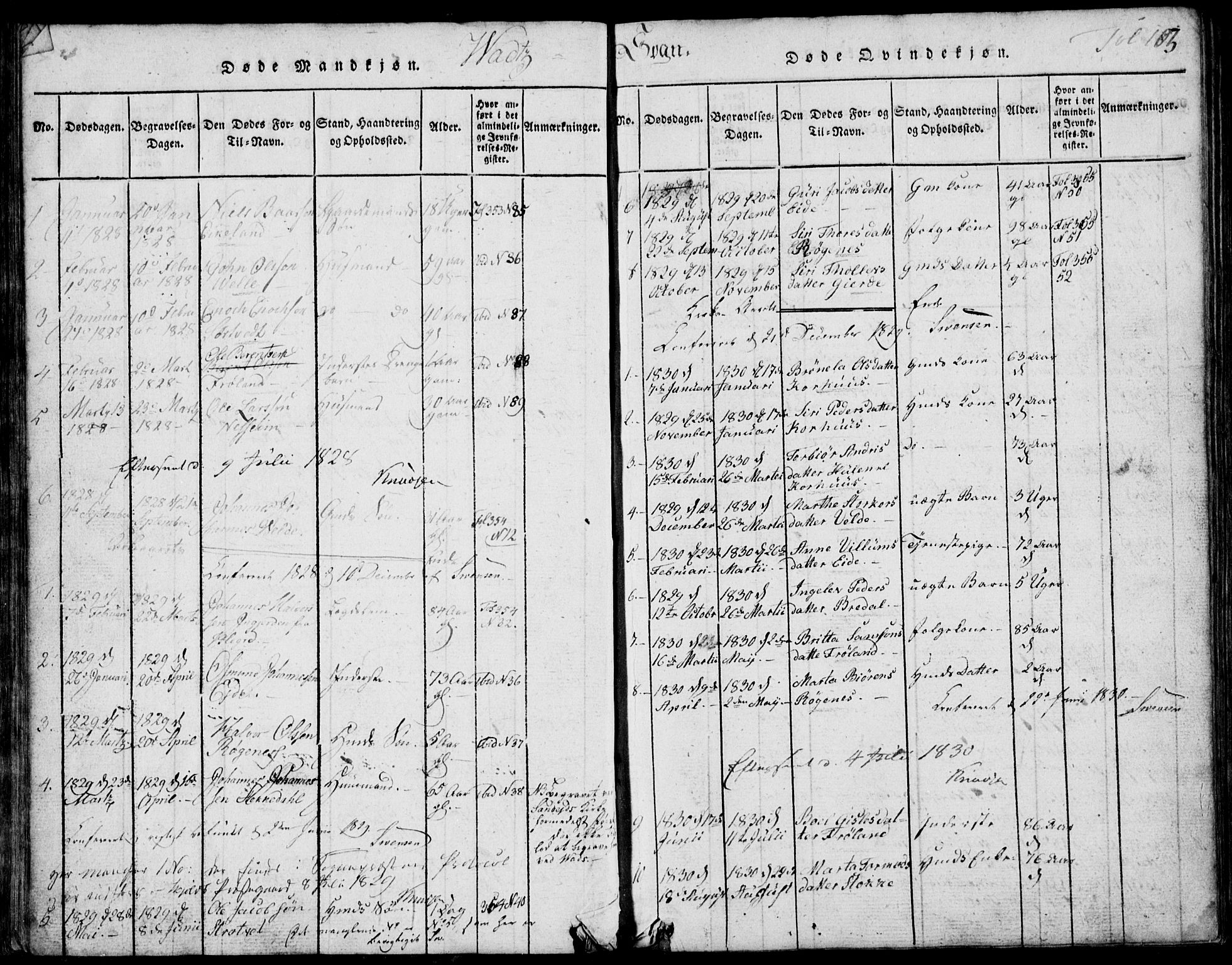 Skjold sokneprestkontor, AV/SAST-A-101847/H/Ha/Hab/L0002: Klokkerbok nr. B 2 /2, 1815-1830, s. 103