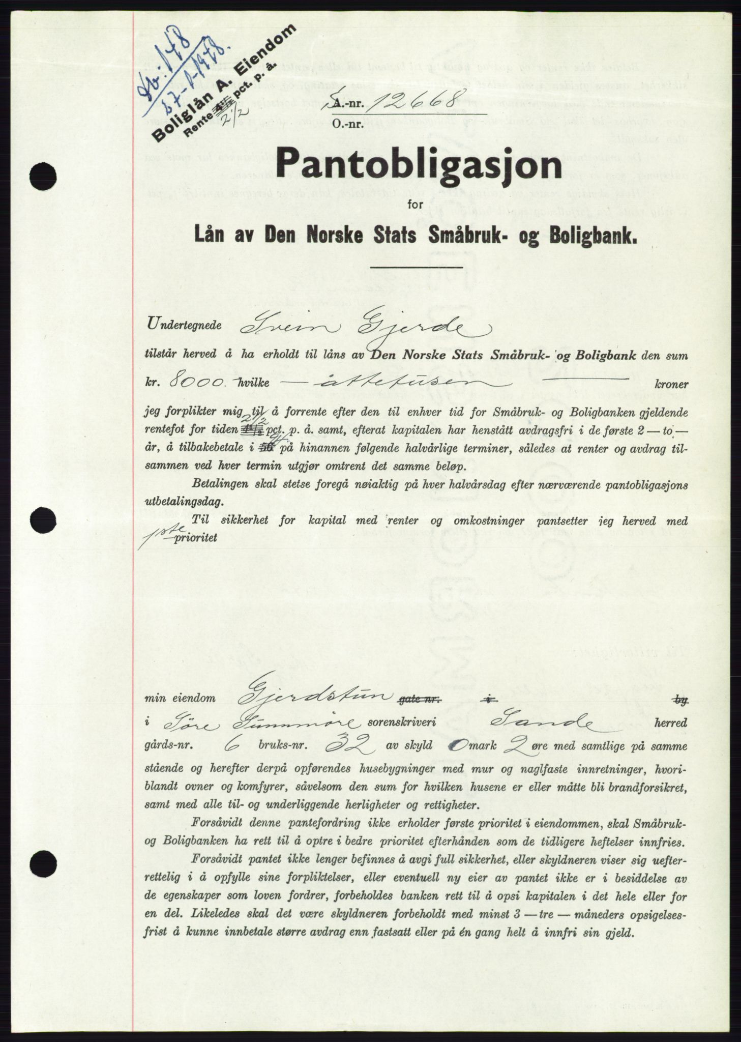 Søre Sunnmøre sorenskriveri, AV/SAT-A-4122/1/2/2C/L0115: Pantebok nr. 3B, 1947-1948, Dagboknr: 148/1948