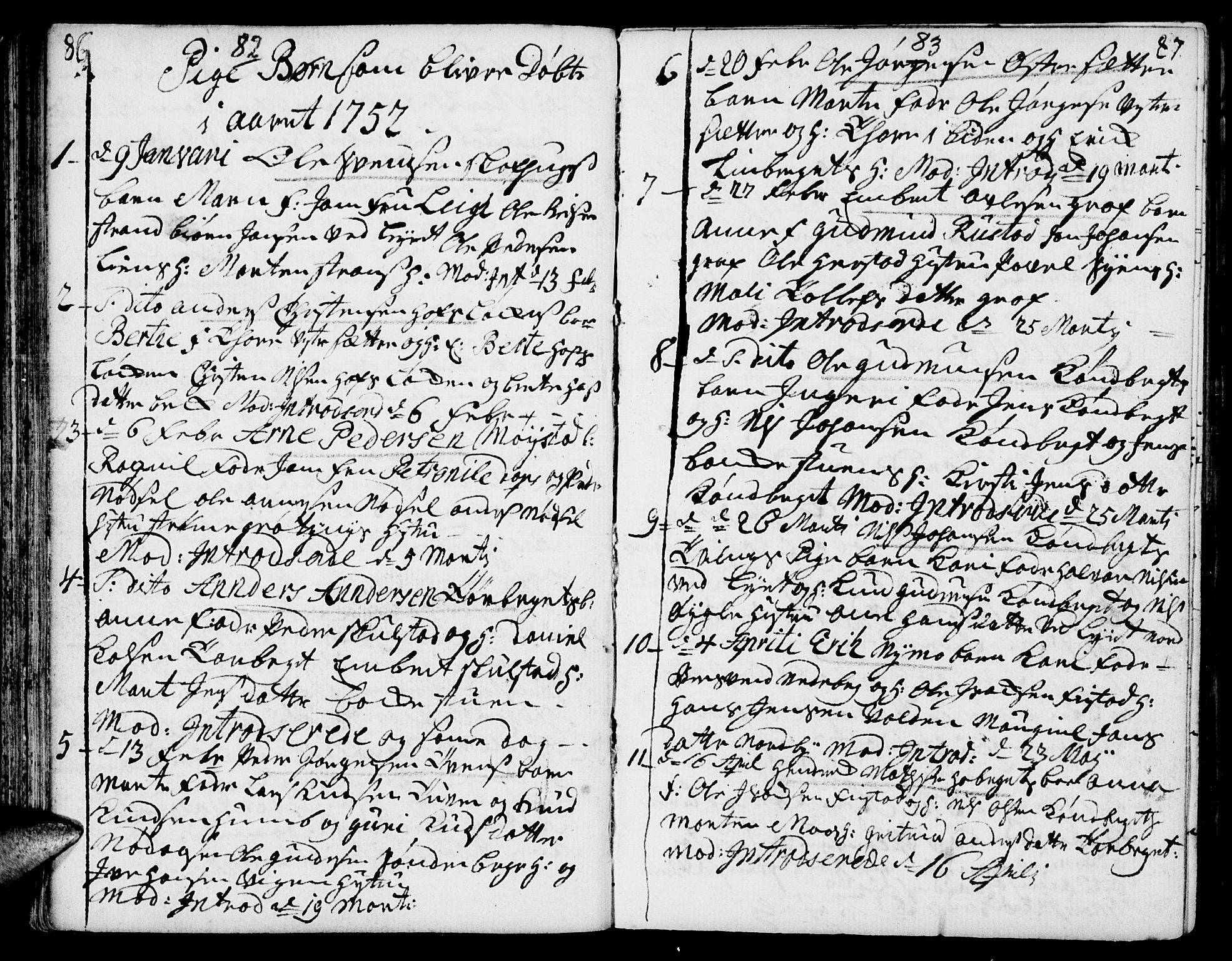 Elverum prestekontor, SAH/PREST-044/H/Ha/Haa/L0002: Ministerialbok nr. 2, 1751-1756, s. 86-87
