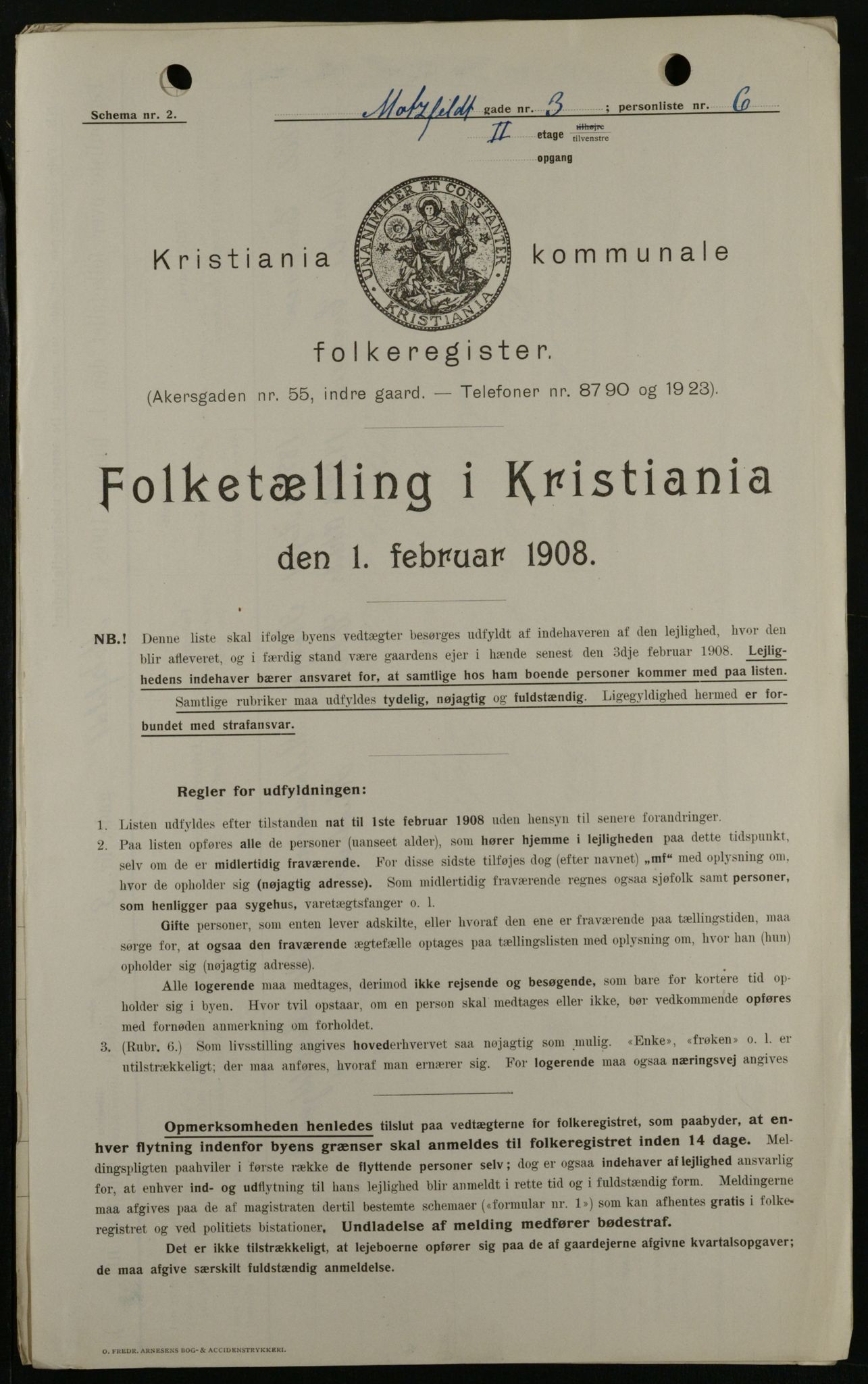 OBA, Kommunal folketelling 1.2.1908 for Kristiania kjøpstad, 1908, s. 59091