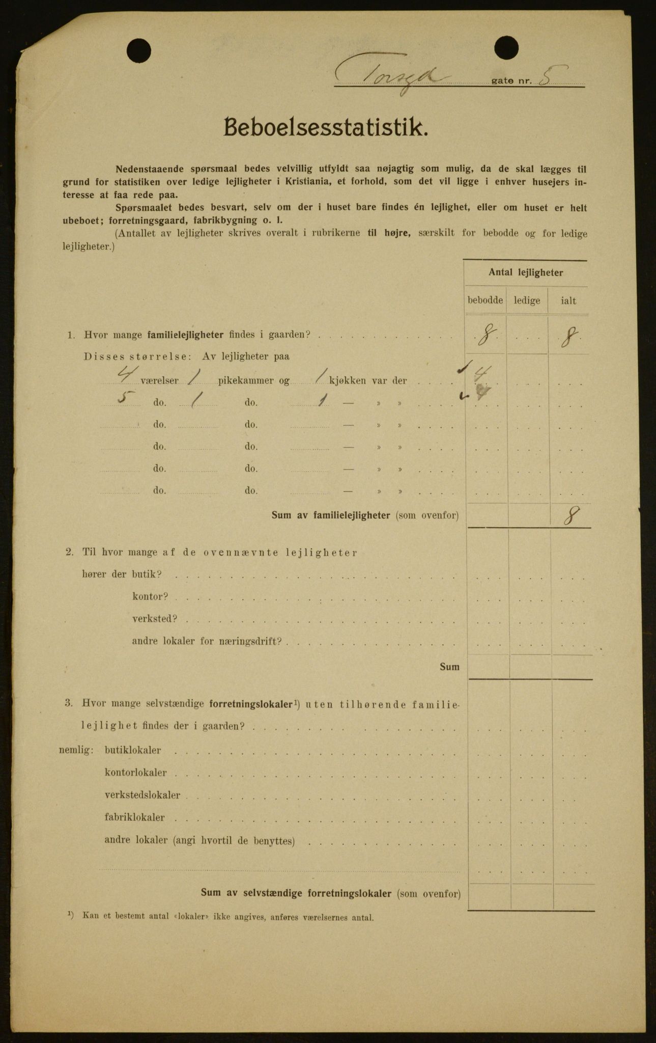 OBA, Kommunal folketelling 1.2.1909 for Kristiania kjøpstad, 1909, s. 103792