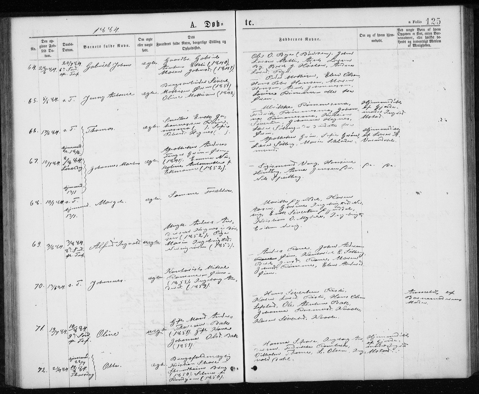 Ministerialprotokoller, klokkerbøker og fødselsregistre - Sør-Trøndelag, AV/SAT-A-1456/668/L0817: Klokkerbok nr. 668C06, 1873-1884, s. 125