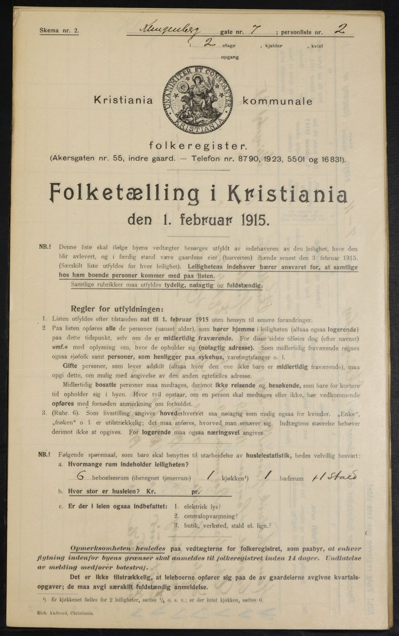 OBA, Kommunal folketelling 1.2.1915 for Kristiania, 1915, s. 51393