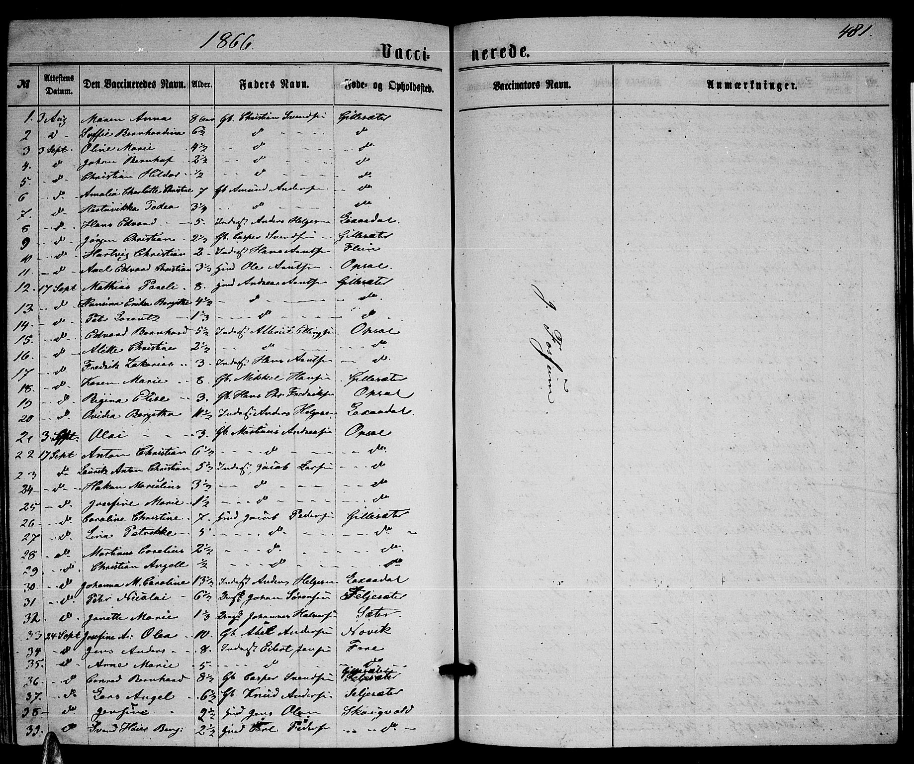 Ministerialprotokoller, klokkerbøker og fødselsregistre - Nordland, SAT/A-1459/805/L0107: Klokkerbok nr. 805C03, 1862-1885, s. 481