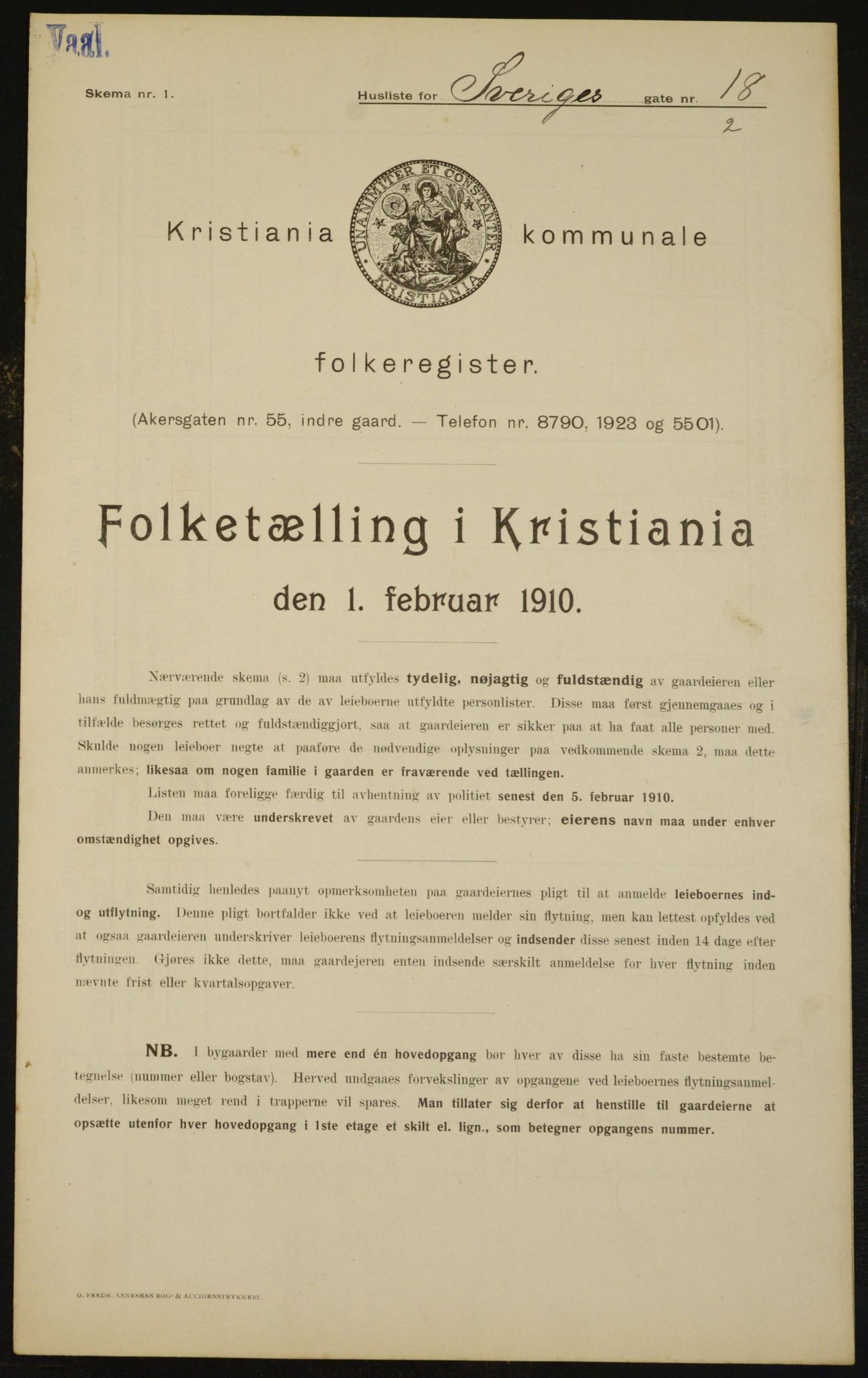 OBA, Kommunal folketelling 1.2.1910 for Kristiania, 1910, s. 100480