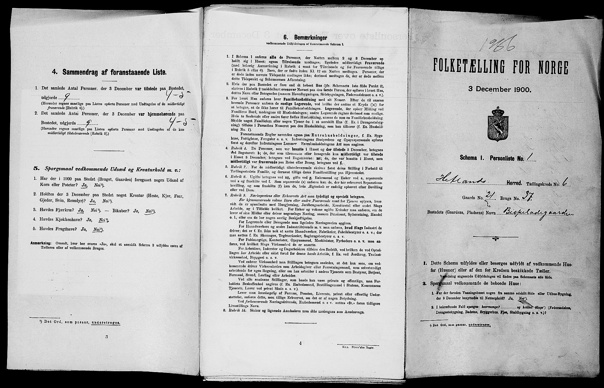 SAST, Folketelling 1900 for 1126 Hetland herred, 1900, s. 724