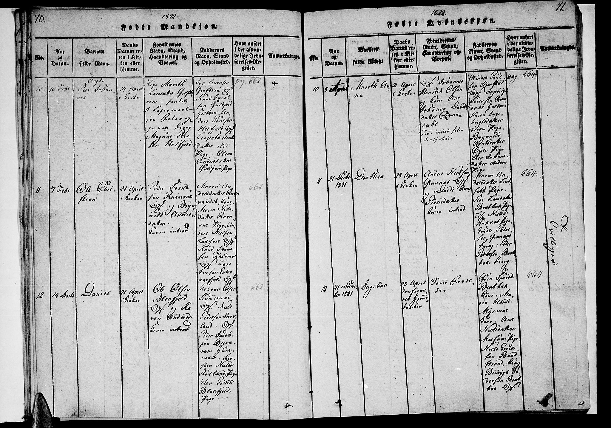 Ministerialprotokoller, klokkerbøker og fødselsregistre - Nordland, AV/SAT-A-1459/820/L0288: Ministerialbok nr. 820A09, 1820-1825, s. 70-71