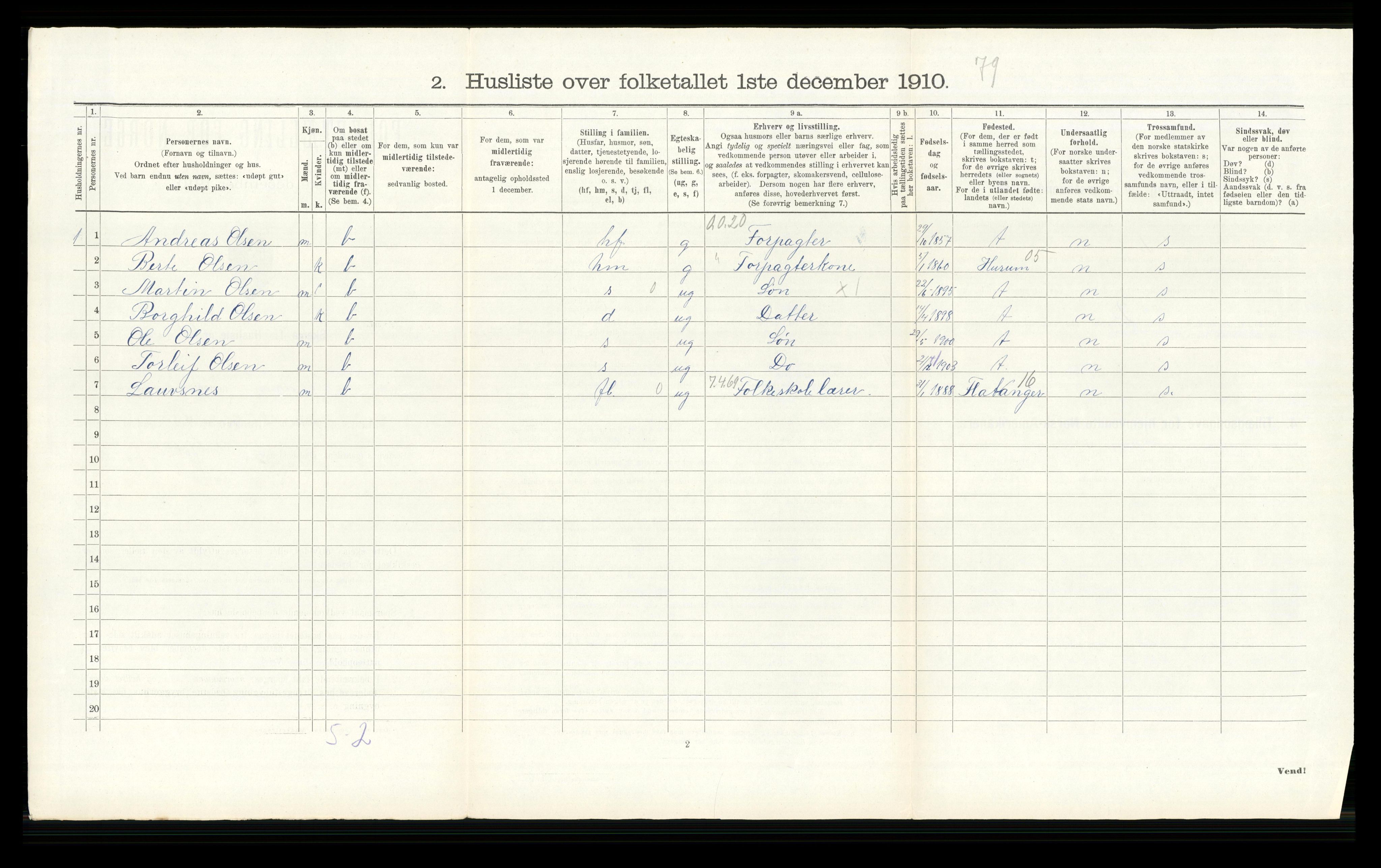 RA, Folketelling 1910 for 0623 Modum herred, 1910, s. 127