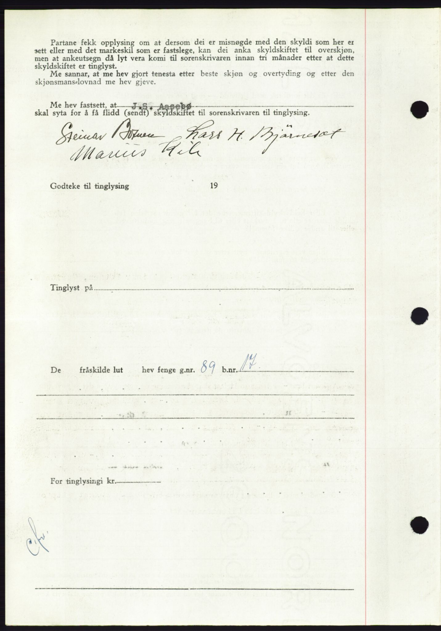 Søre Sunnmøre sorenskriveri, AV/SAT-A-4122/1/2/2C/L0085: Pantebok nr. 11A, 1949-1949, Dagboknr: 2029/1949