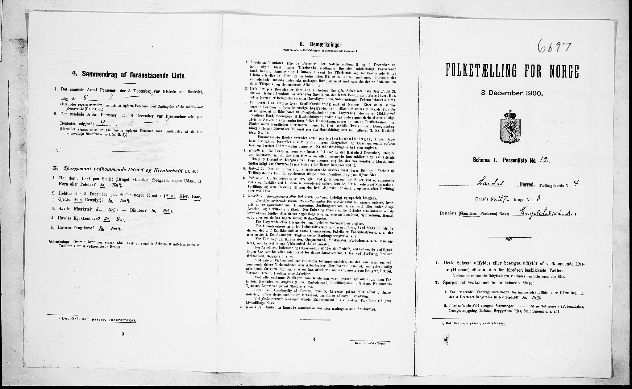 RA, Folketelling 1900 for 0728 Lardal herred, 1900, s. 510