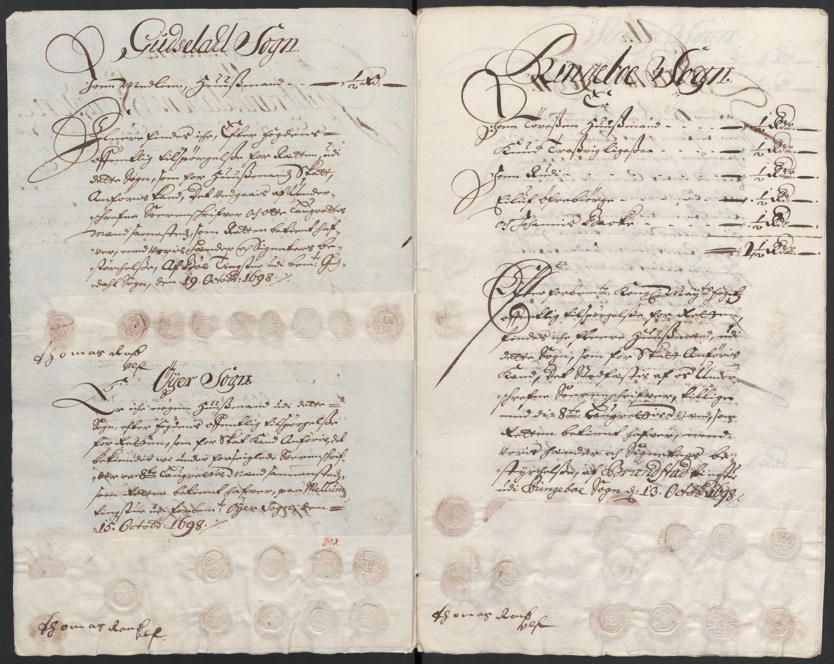 Rentekammeret inntil 1814, Reviderte regnskaper, Fogderegnskap, RA/EA-4092/R17/L1171: Fogderegnskap Gudbrandsdal, 1698, s. 129