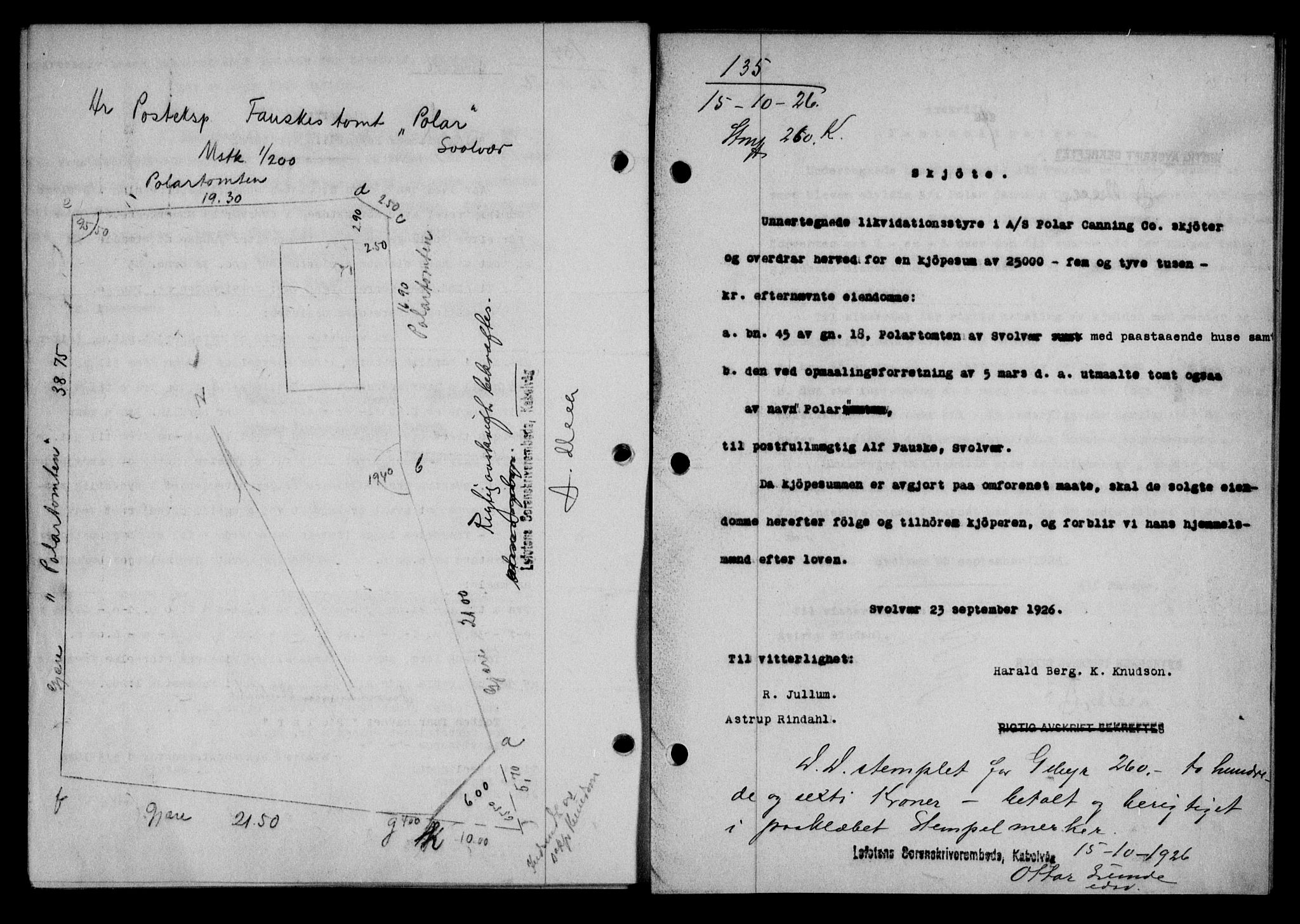 Lofoten sorenskriveri, SAT/A-0017/1/2/2C/L0014b: Pantebok nr. 14b, 1926-1926, Tingl.dato: 15.10.1926