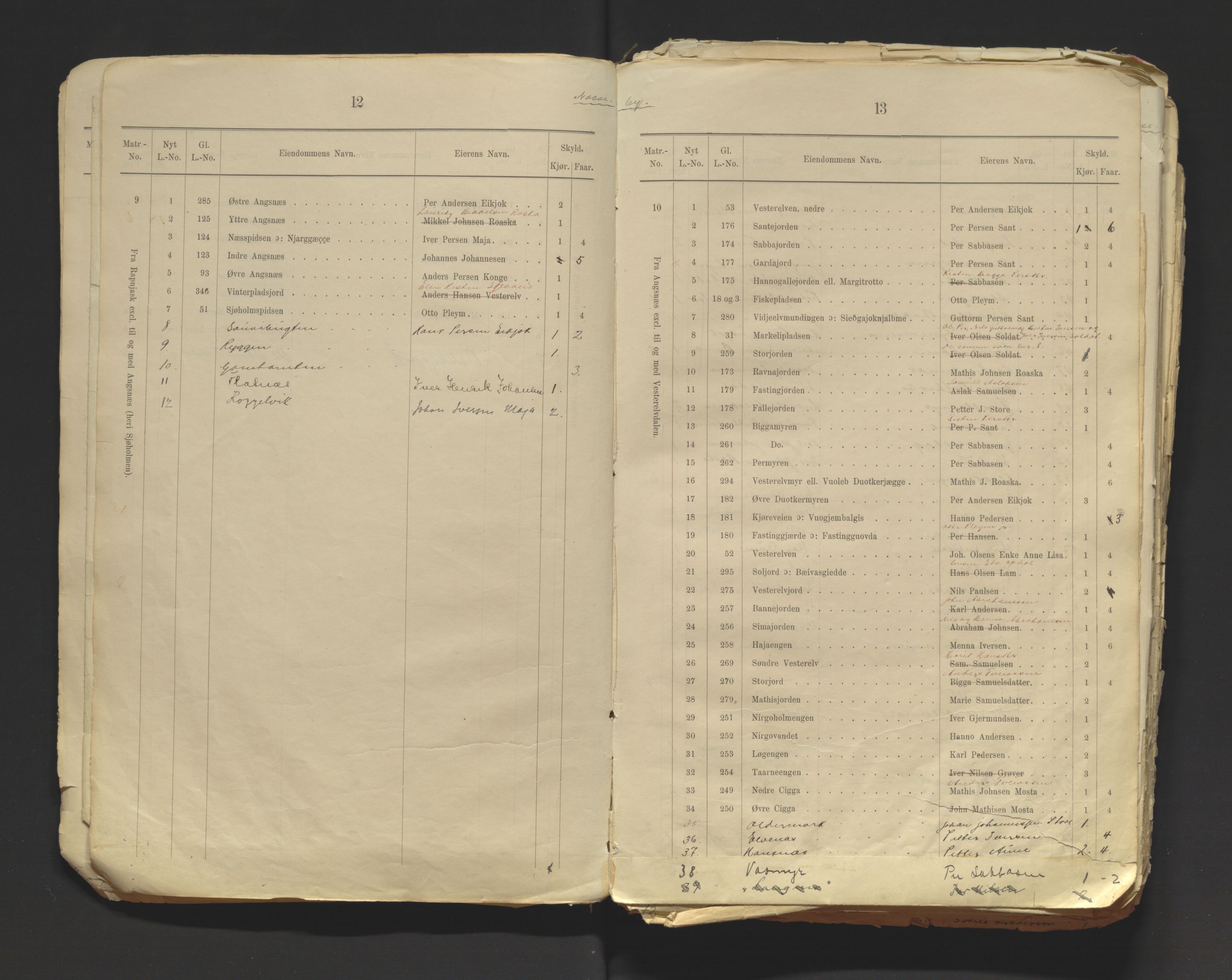 Tana fogderi/sorenskriveri, AV/SATØ-S-0058/I/Ip/L0254/0001: -- / Annet om tinglysing. Matrikkel, Tana sorenskriveri., 1884, s. 12-13