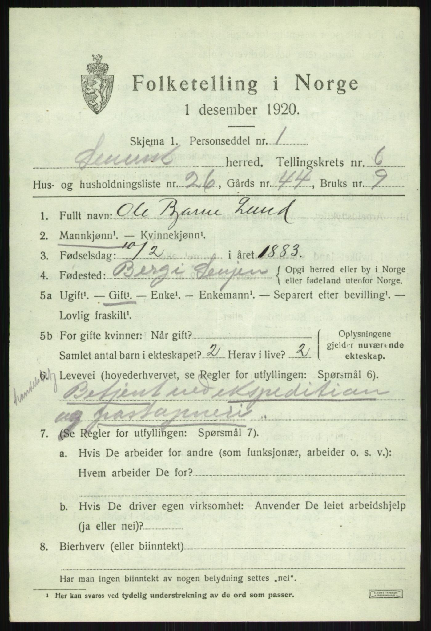 SATØ, Folketelling 1920 for 1931 Lenvik herred, 1920, s. 8188