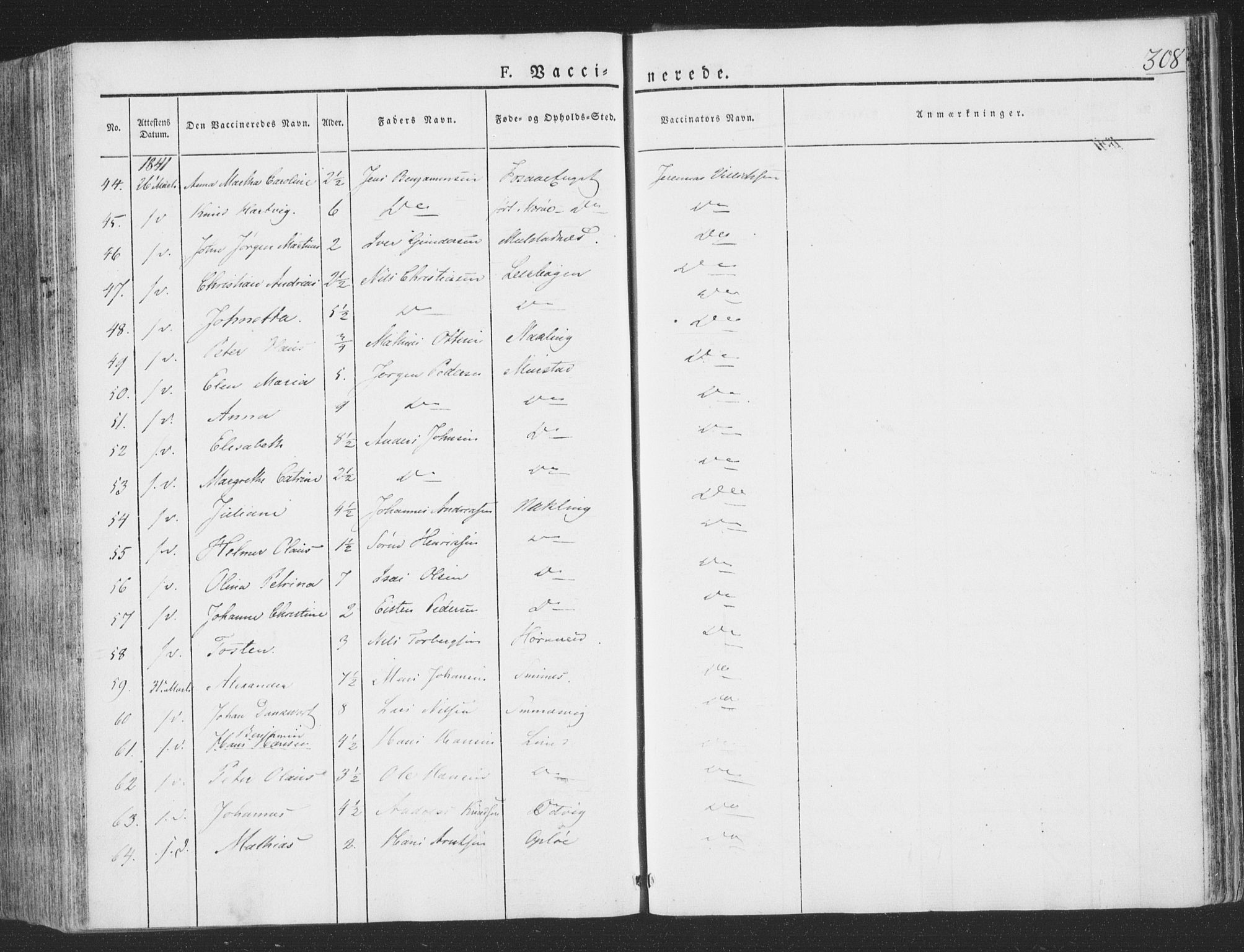 Ministerialprotokoller, klokkerbøker og fødselsregistre - Nord-Trøndelag, AV/SAT-A-1458/780/L0639: Ministerialbok nr. 780A04, 1830-1844, s. 308