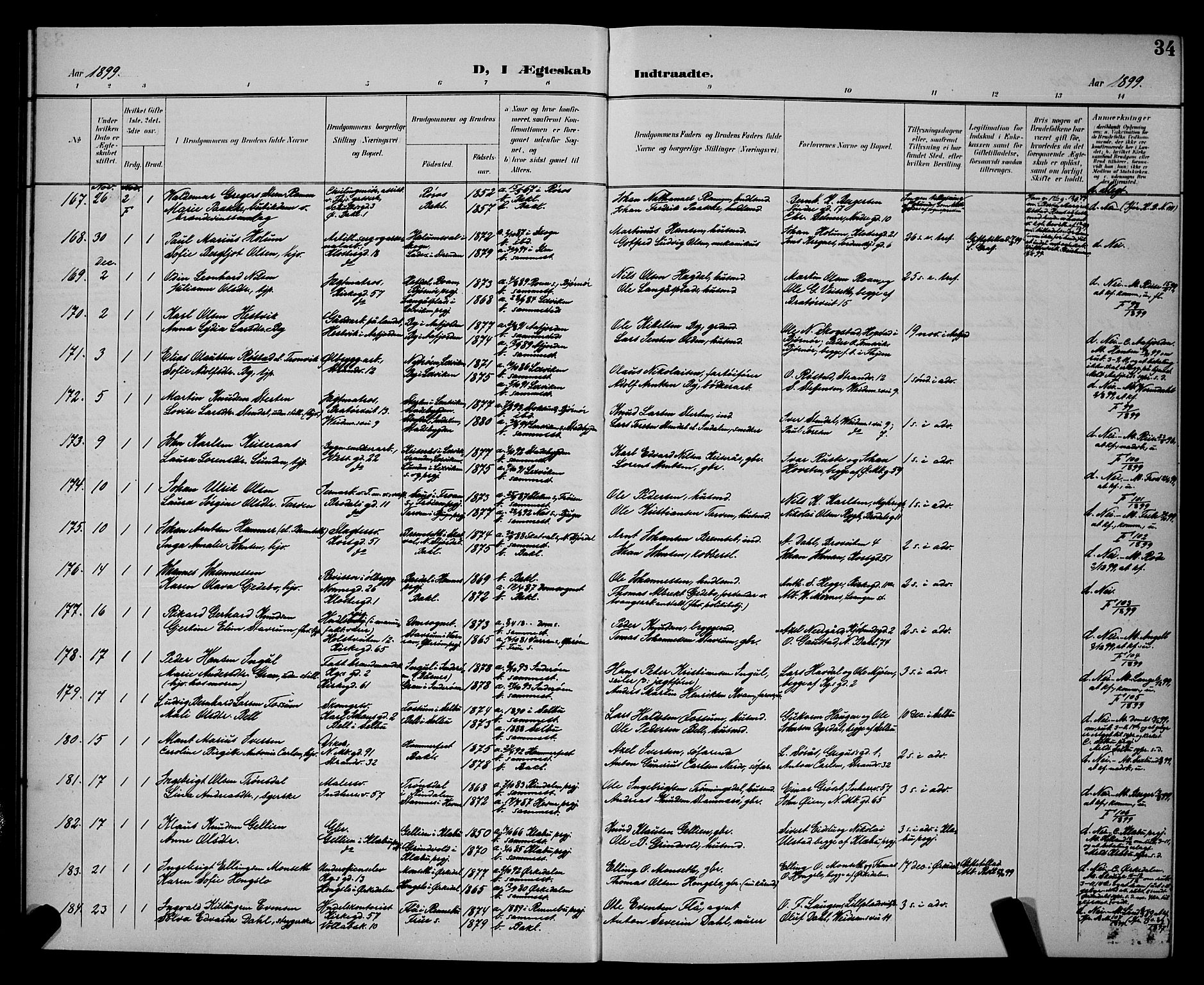 Ministerialprotokoller, klokkerbøker og fødselsregistre - Sør-Trøndelag, SAT/A-1456/604/L0226: Klokkerbok nr. 604C09, 1897-1900, s. 34