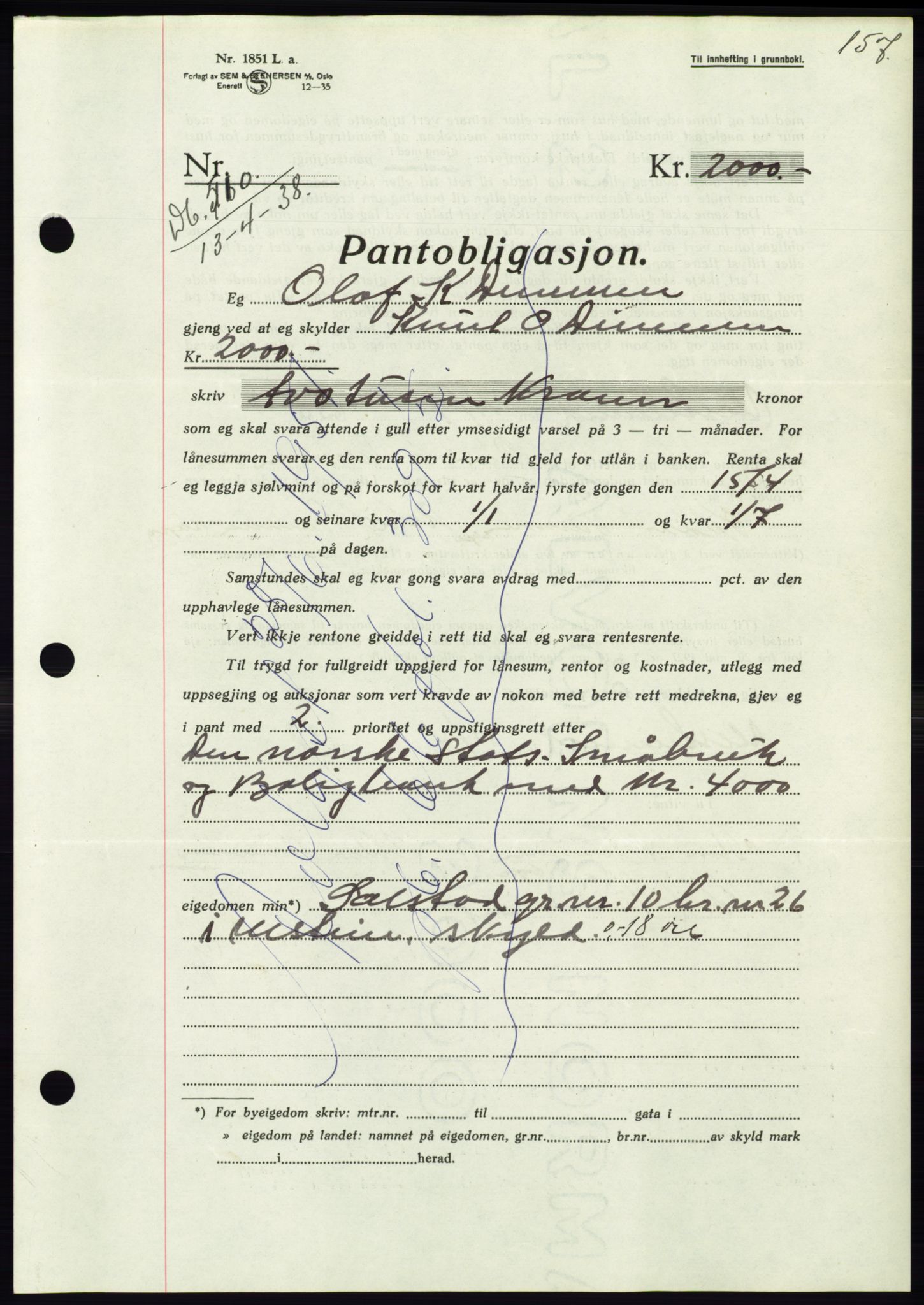 Søre Sunnmøre sorenskriveri, AV/SAT-A-4122/1/2/2C/L0065: Pantebok nr. 59, 1938-1938, Dagboknr: 510/1938